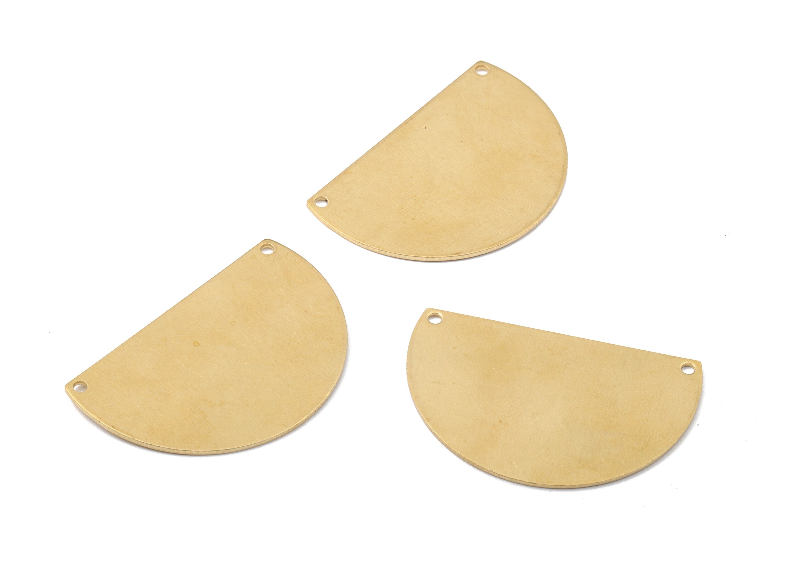 Personalized stamping blank - Brass Semicircle Connectors - Raw Brass Semicircle Necklace and Pendant - 38.03x24.84x0.83mm - PP2387 - DOMEDBAZAAR