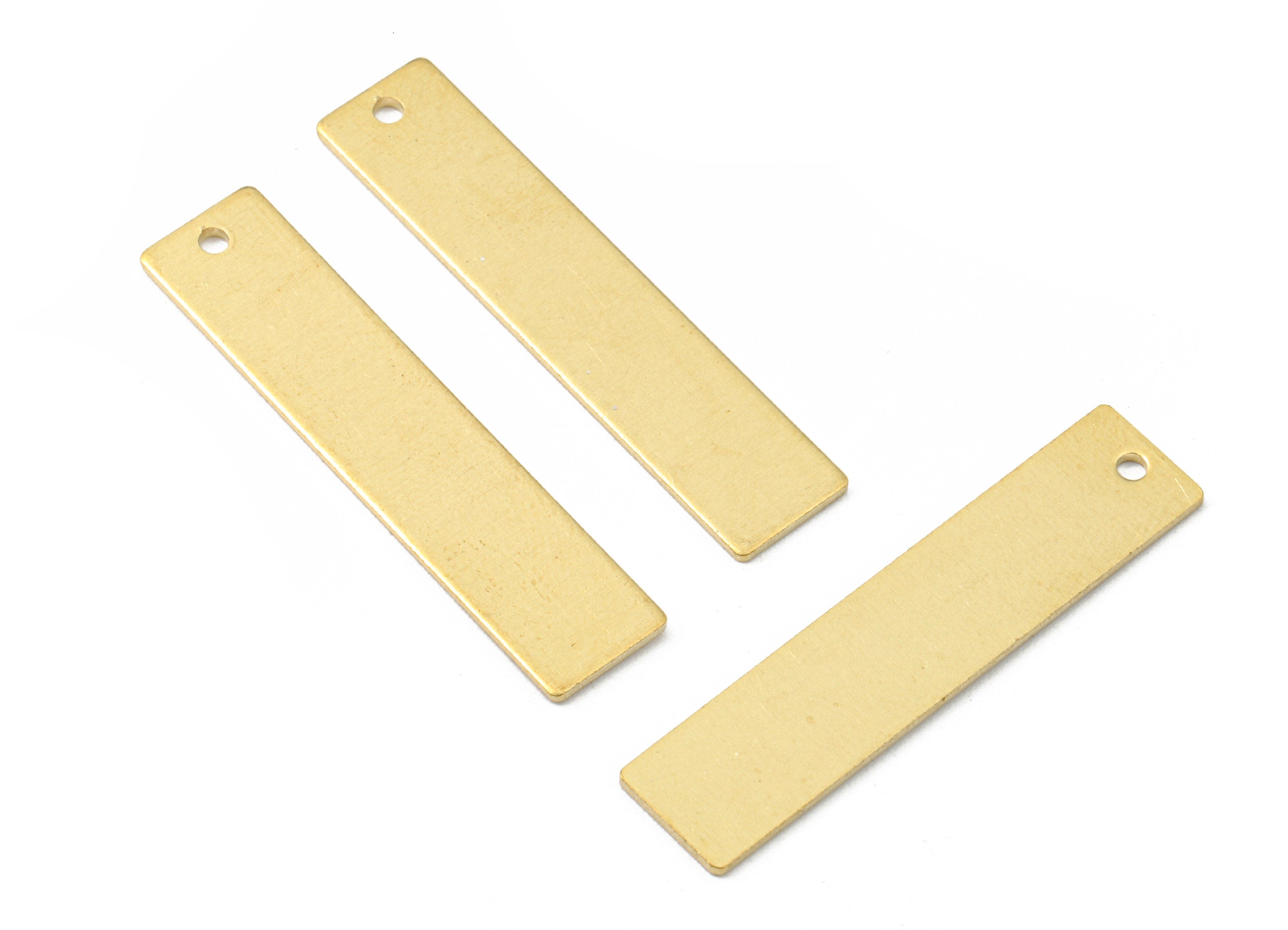 Personalized stamping blank - Brass Rectangle Charms - Raw Brass Rectangle Earrings and Pendant - 32.74x7.23x0.78mm - PP2542 - DOMEDBAZAAR