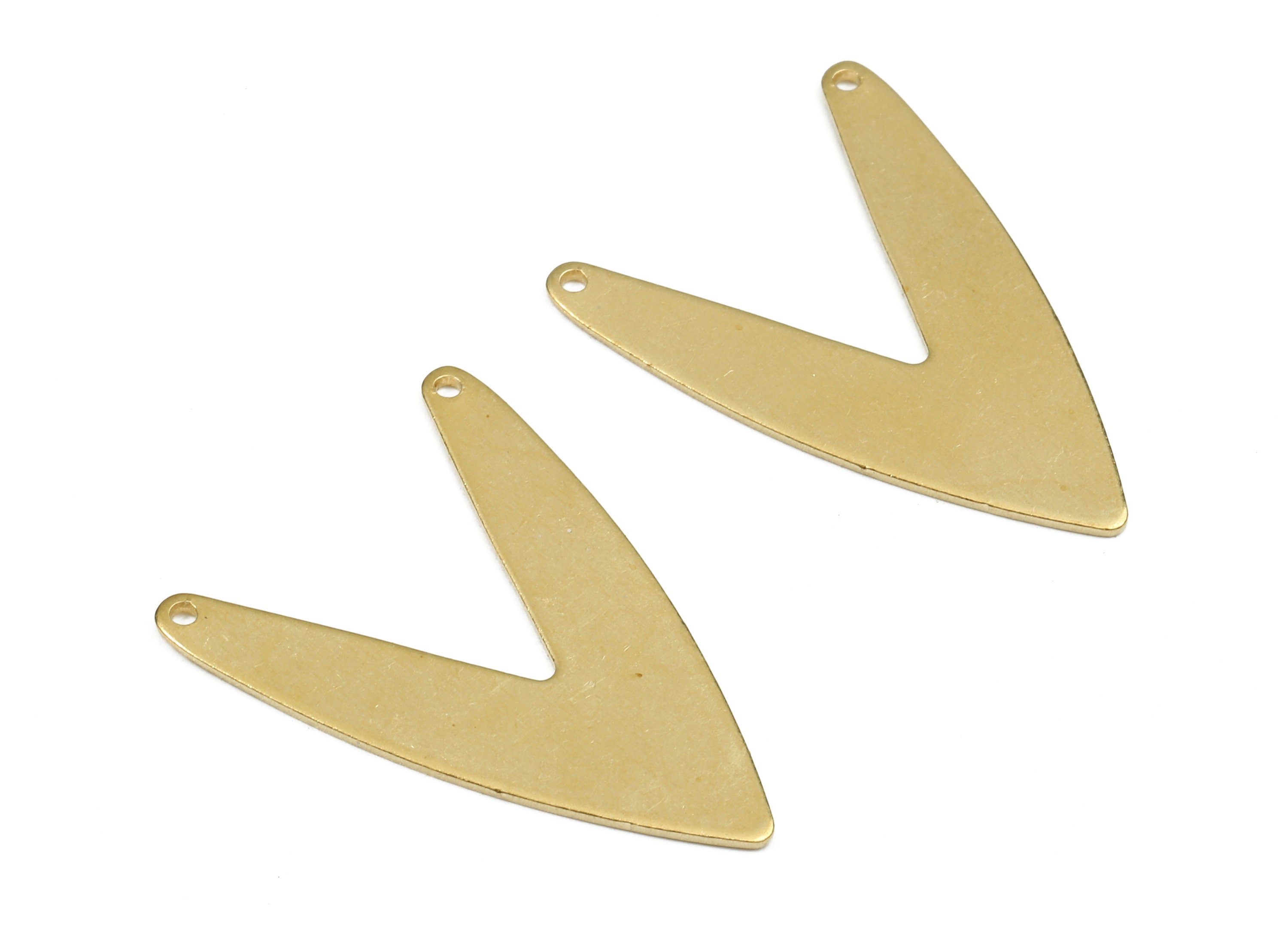 Personalized stamping blank - Brass V Connectors - Raw Brass V Pendant and Necklace - Brass V Earring Connectors - 30x22x0.79mm - PP2644 - DOMEDBAZAAR