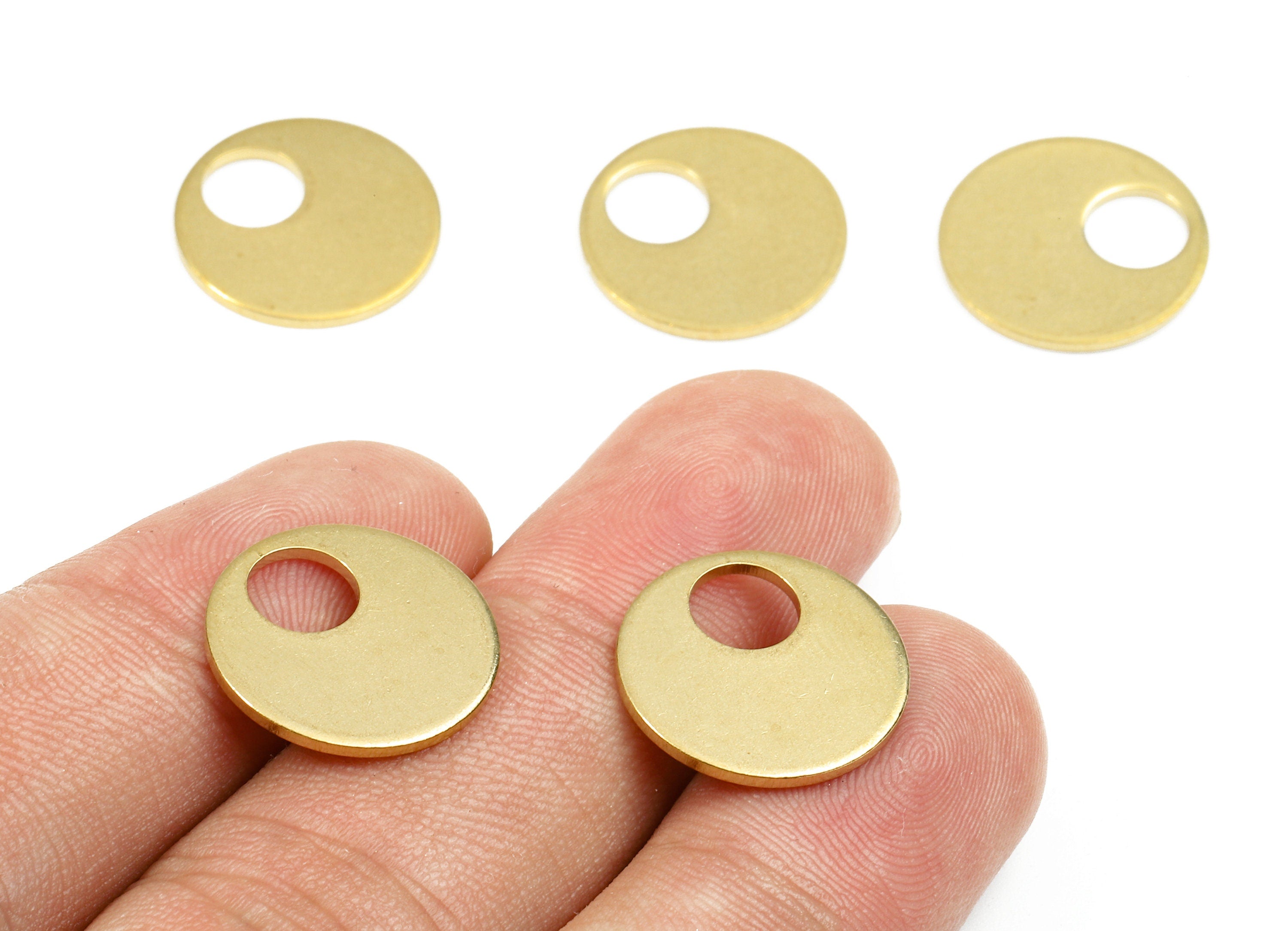 Personalized stamping blank - Brass Circle Charms - Raw Brass Circle Earrings and Pendant - Earring Findings - 15.84x15.84x1.26mm - PP2683 - DOMEDBAZAAR