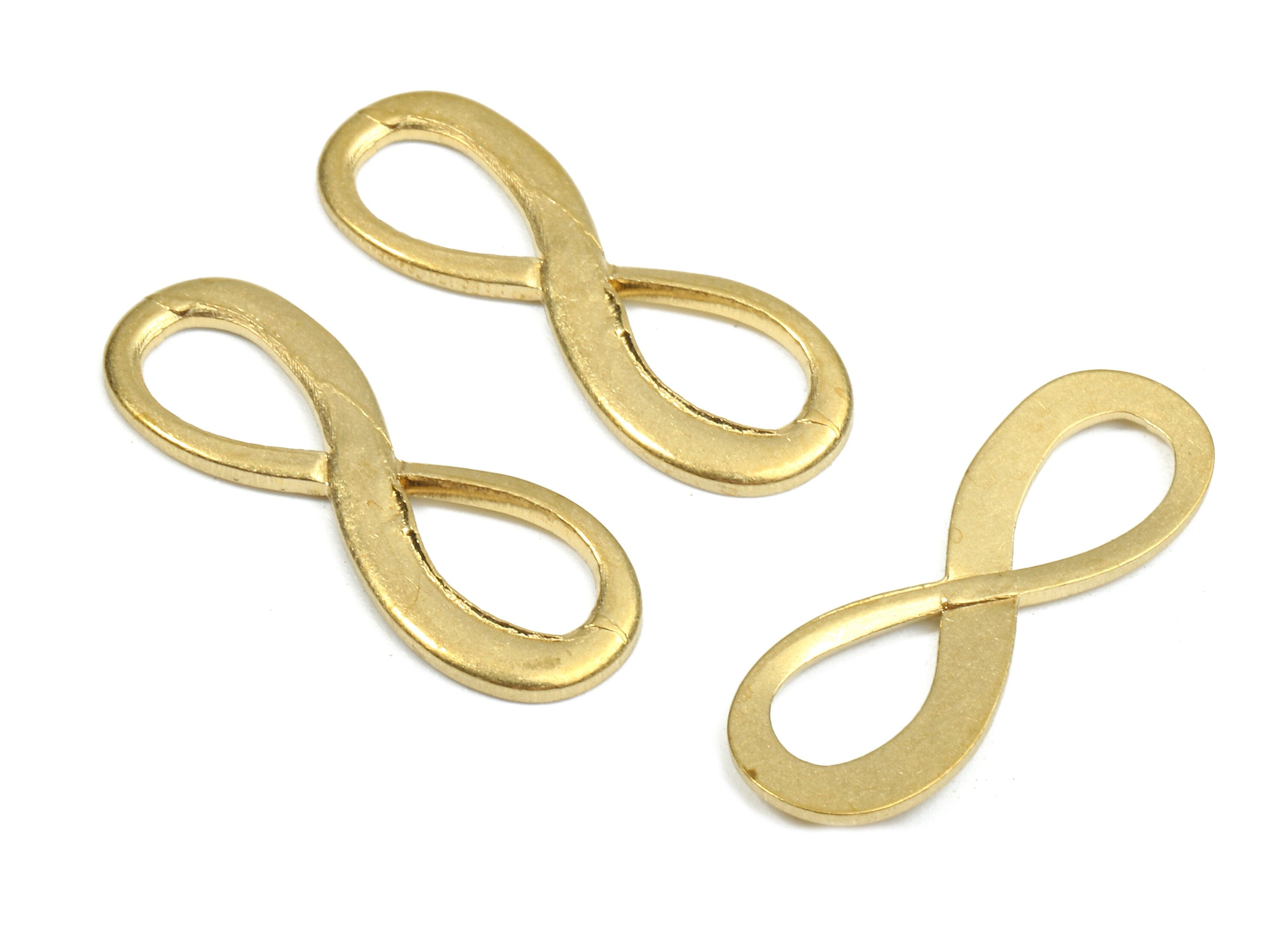 Brass Infinity Connectors - Raw Brass Infinity Earring and Necklace - Infinity Pendant and Bracelet - 23.04x8.39x1.44mm - PP2608 - DOMEDBAZAAR