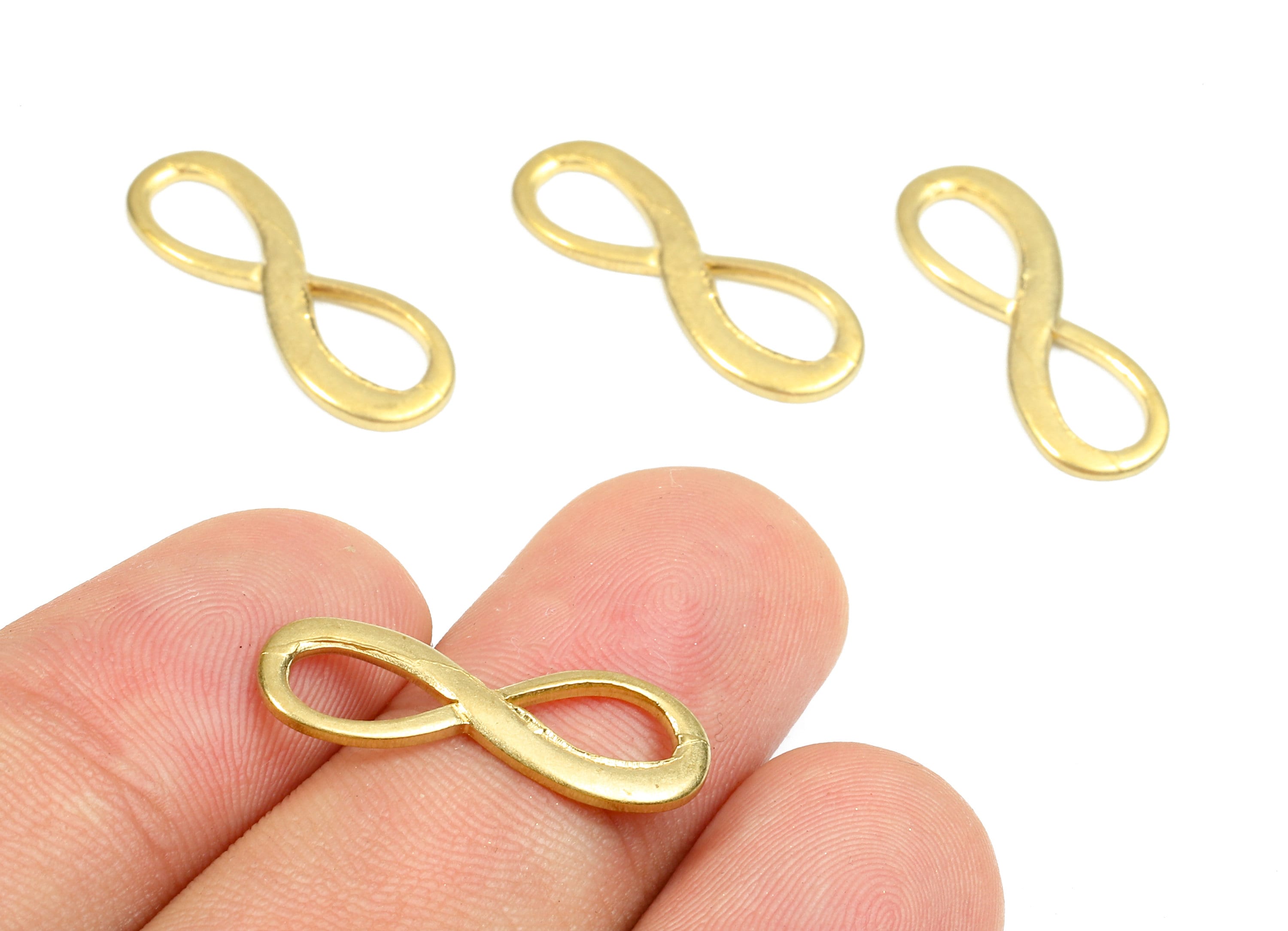 Brass Infinity Connectors - Raw Brass Infinity Earring and Necklace - Infinity Pendant and Bracelet - 23.04x8.39x1.44mm - PP2608 - DOMEDBAZAAR