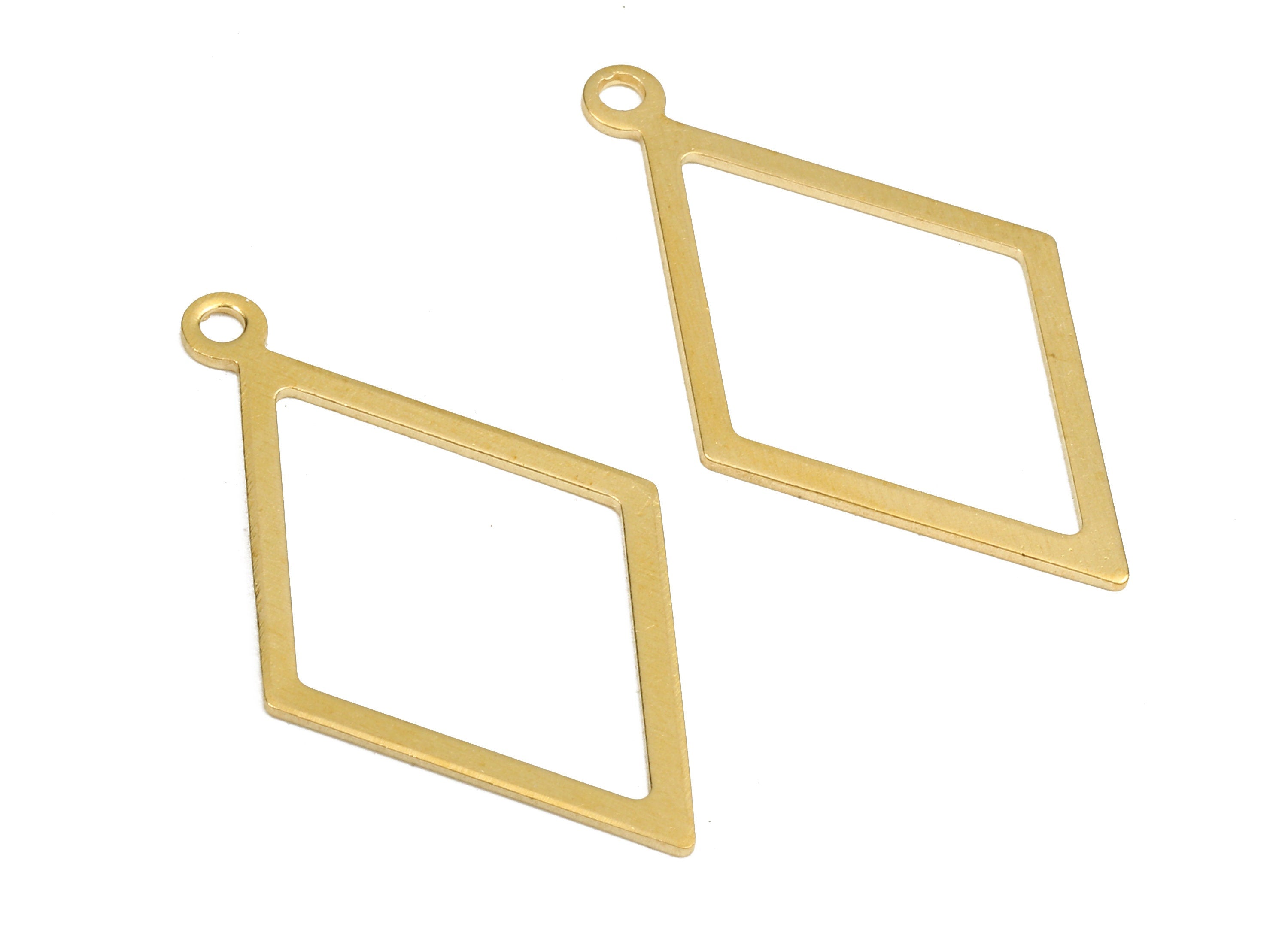 Brass Diamond Charms - Raw Brass Diamond Earrings and Pendant - Earring Findings - Jewelry Supplies - 28.83x17.1x0.6mm - PP2471 - DOMEDBAZAAR