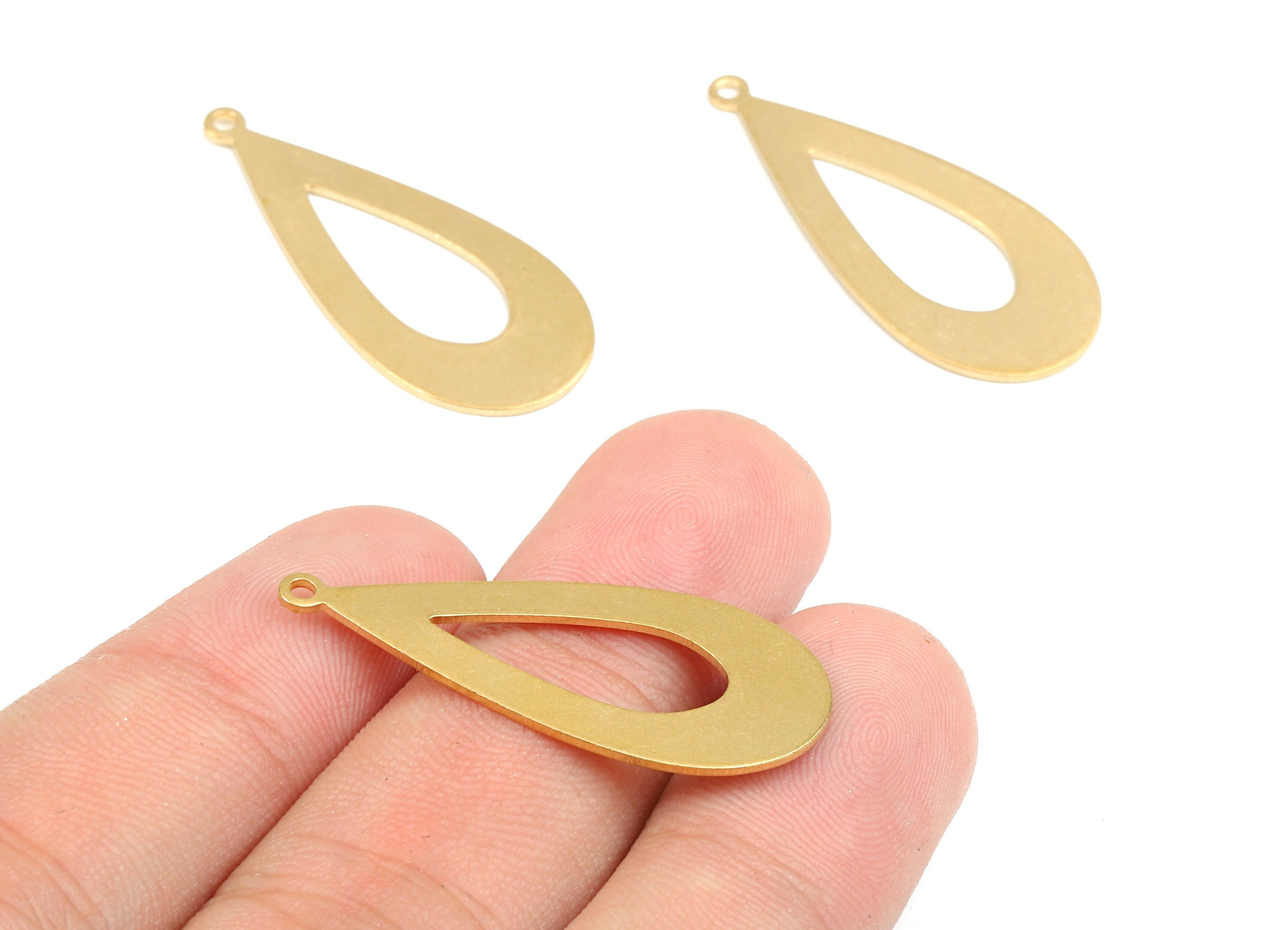 Personalized stamping blank - Brass Drop Charms - Raw Brass Drop Earrings and Pendant - Earring Findings  - 35.05x15.23x1.01mm - PP2543 - DOMEDBAZAAR