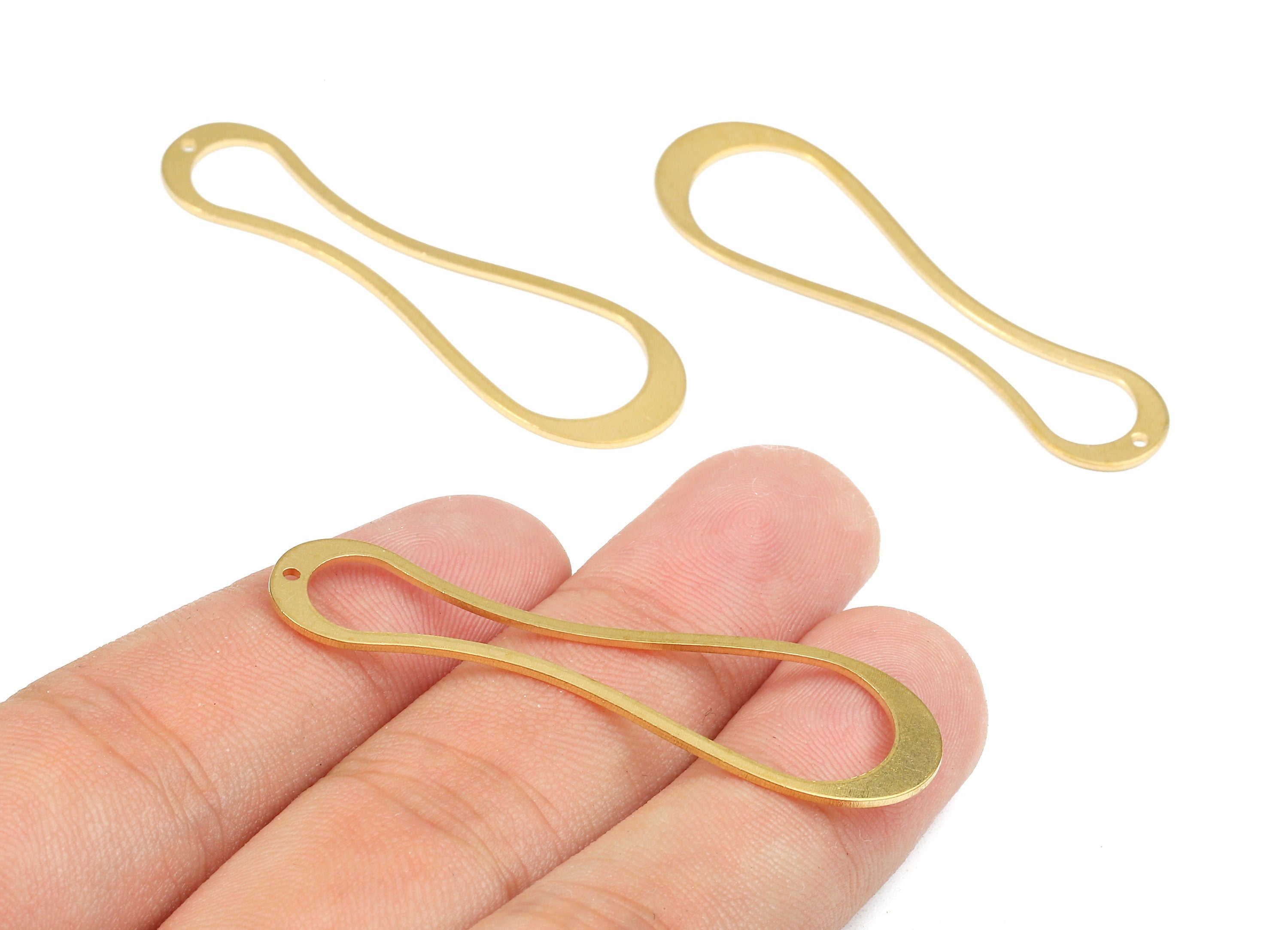 Brass Teardrop Charms - Raw Brass Teardrop Earrings and Pendant - Brass Teardrop Necklace - Jewelry Supplies - 50.71x15.37x1.03mm - PP2661 - DOMEDBAZAAR