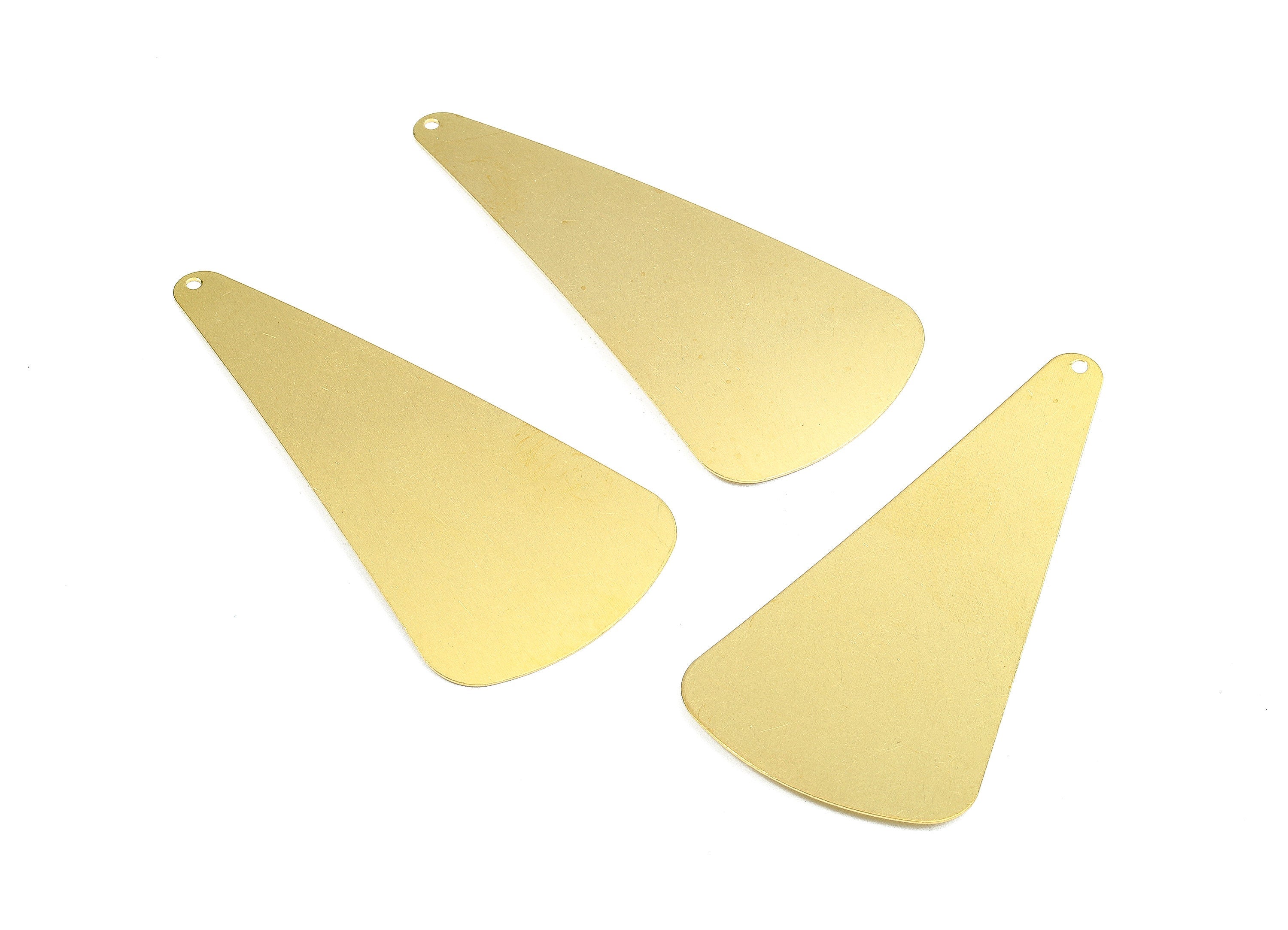 Personalized stamping blank - Brass Triangle Charms - Raw Brass Triangle Earrings and Pendant - 59.58x29.99x0.65mm - PP2616 - DOMEDBAZAAR