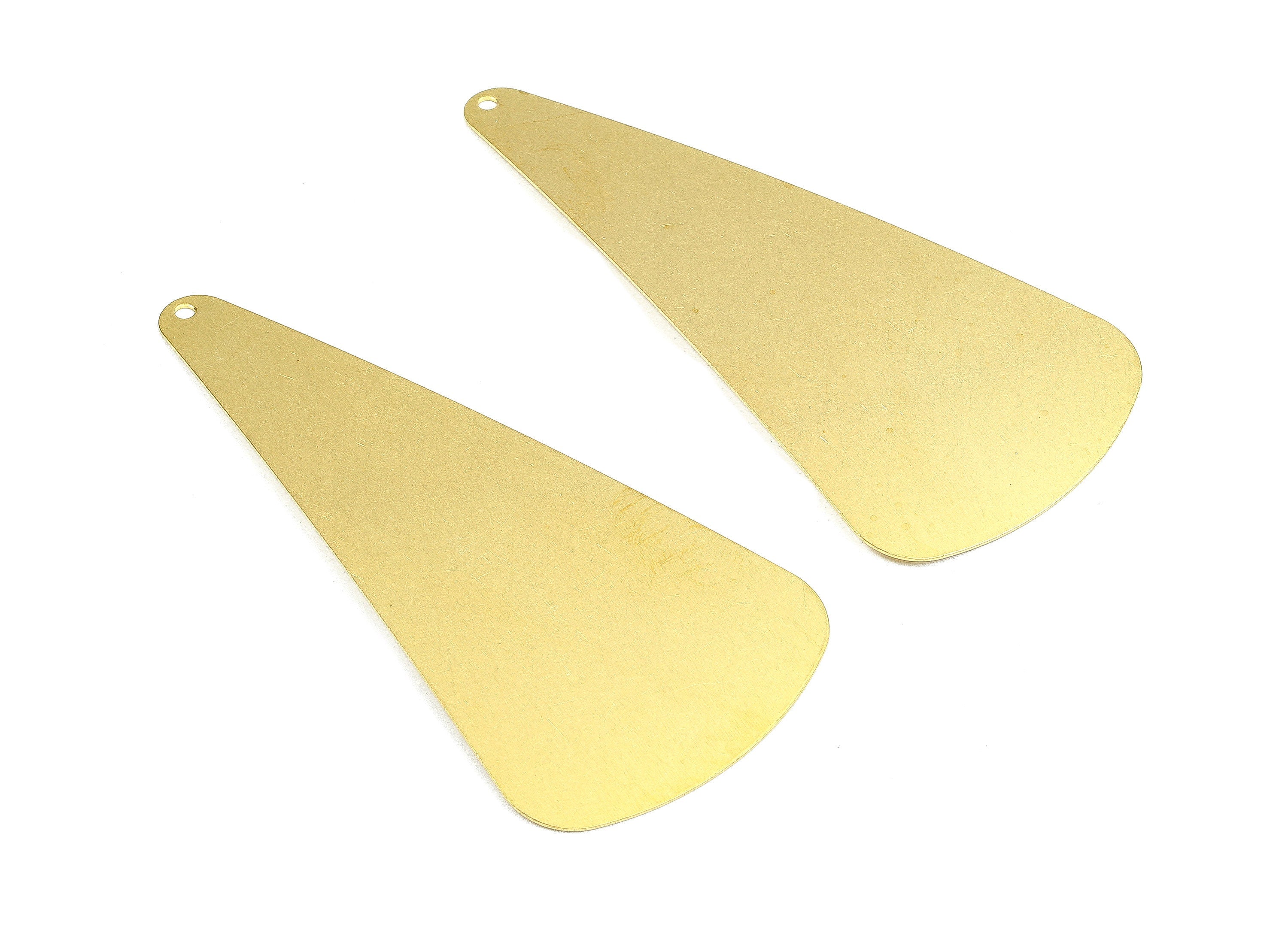 Personalized stamping blank - Brass Triangle Charms - Raw Brass Triangle Earrings and Pendant - 59.58x29.99x0.65mm - PP2616 - DOMEDBAZAAR