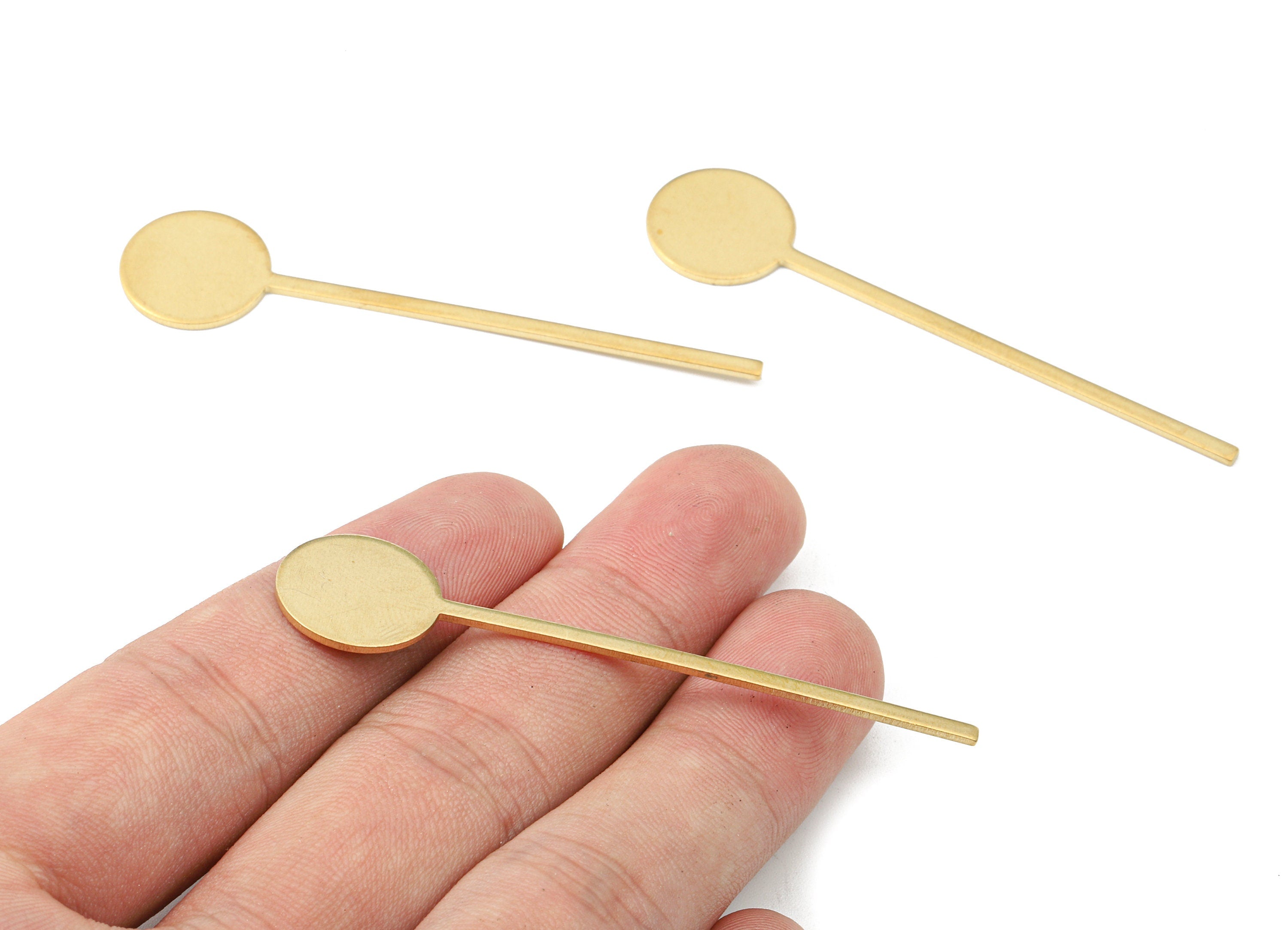 Brass Round Blank - Raw Brass Stick Blank - Brass Round Tag - Brass Stamping Tag - Brass Blank Findings - 64.45x14.99x1.02mm - PP2411 - DOMEDBAZAAR