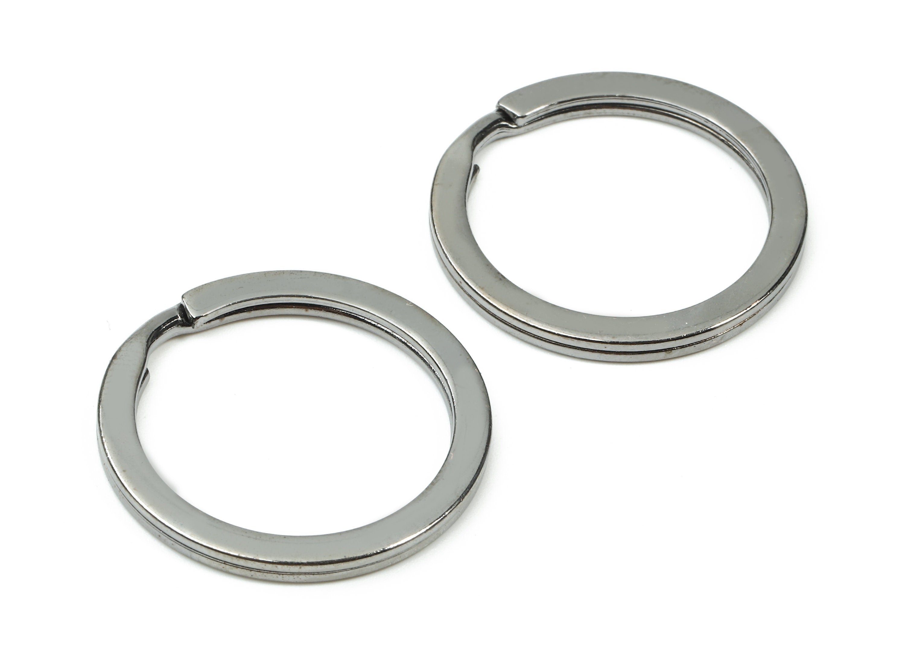 Gunmetal Metal Key Rings - Flat Split Rings - Circle Key Rings - Keychain Connectors - Jewelry Supplies - 27.77x27.77x2mm - PP2858GM - DOMEDBAZAAR
