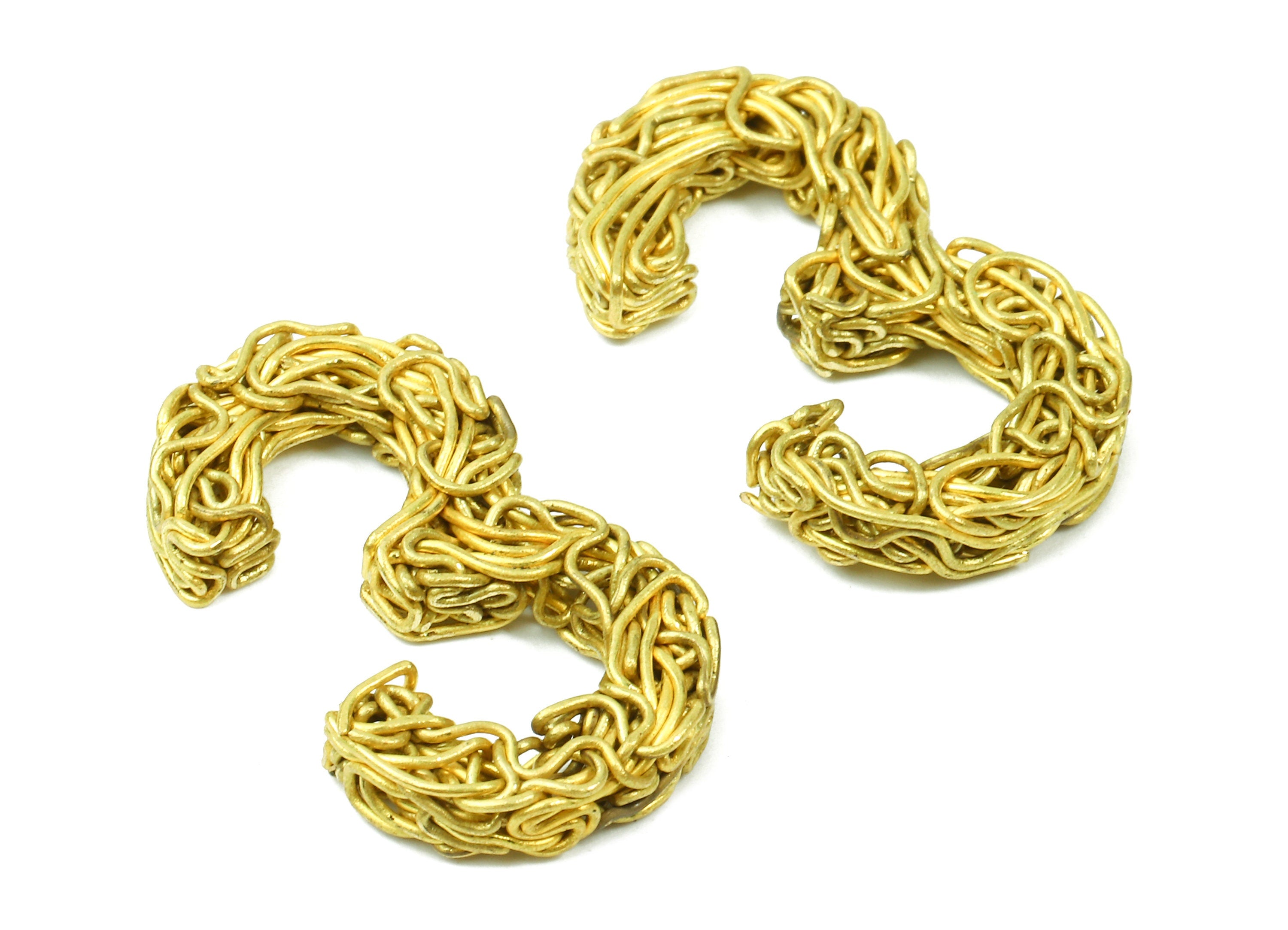 Brass 3 Number Pendant - Raw Brass Hammered Wires 3 Number Charms - Jewelry Supplies - 26.46x16.15x3.37mm - PP2912 - DOMEDBAZAAR