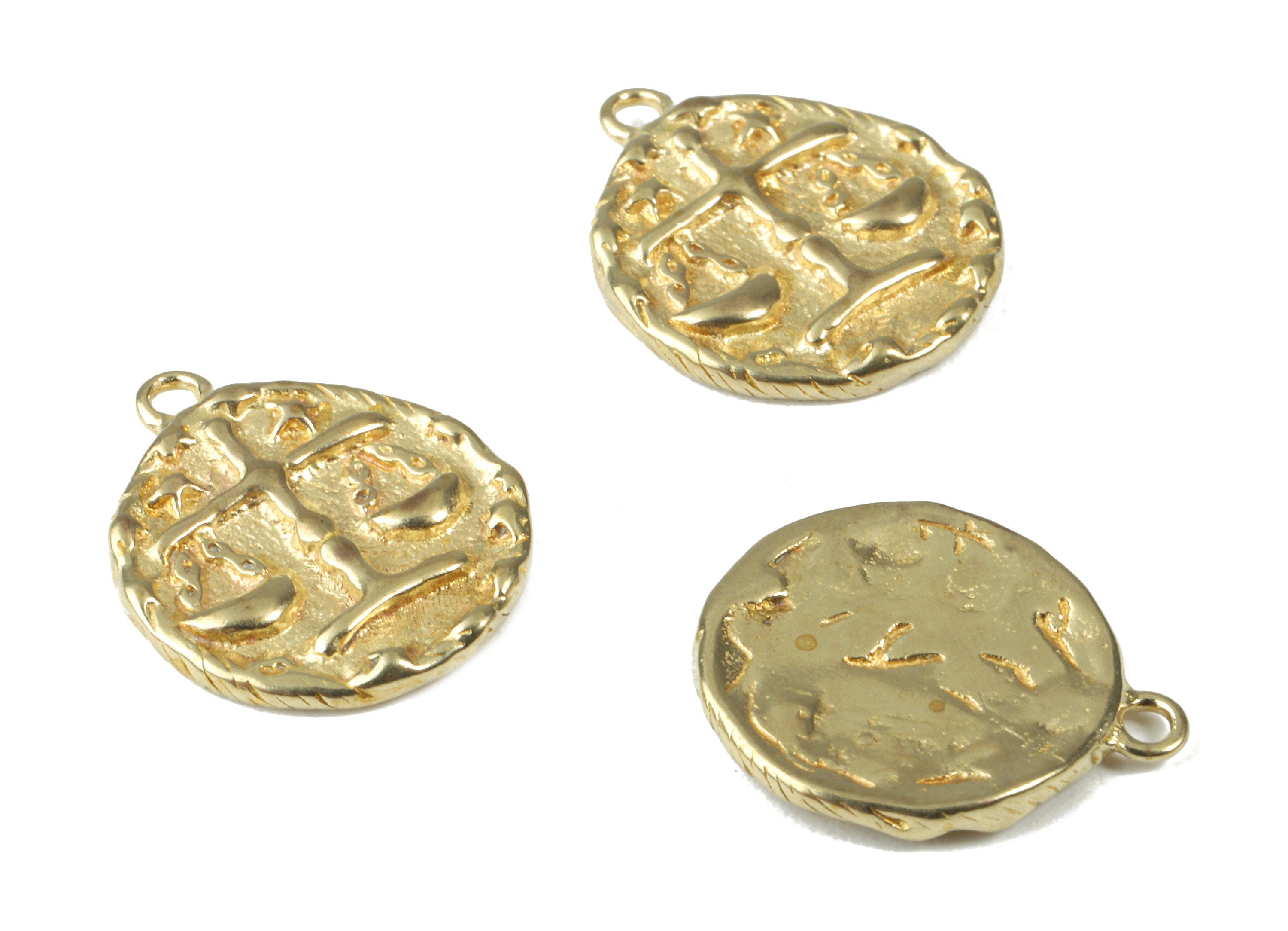 Brass Libra Earring Charms - Raw Brass Horoscopes Pendant and Necklace - Earring Finding - Jewelry Supplies - 16.59x14.39x2.25mm - PP2994 - DOMEDBAZAAR