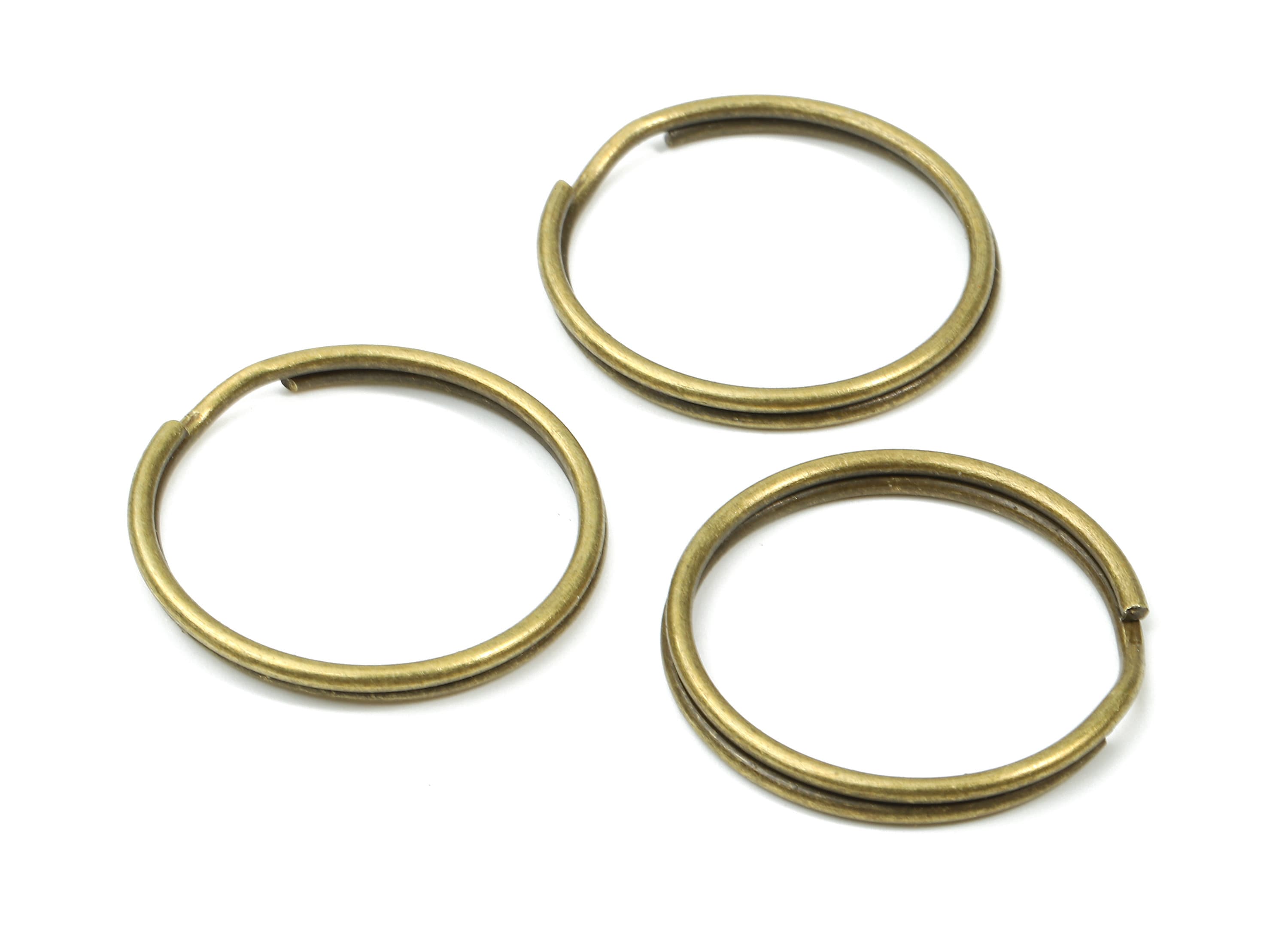 Antique Bronze Metal Key Rings - Split Rings - Circle Key Rings - Keychain Connectors - Key Ring Findings - 27.62x27.62x1.5mm - PP2852AB - DOMEDBAZAAR