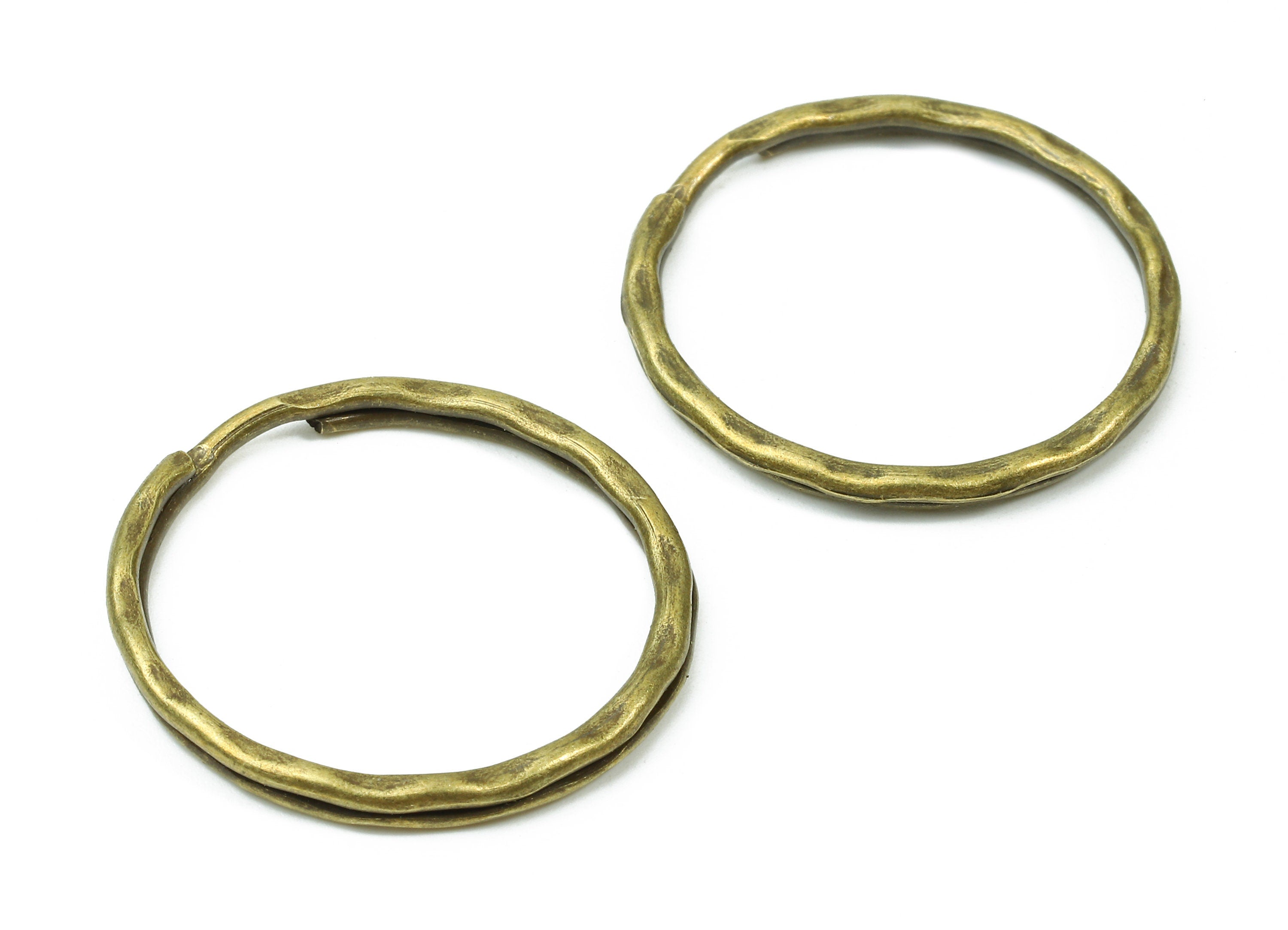 Antique Bronze Metal Key Rings - Split Rings - Circle Key Rings - Keychain Connectors - Key Ring Findings - 27.64x27.64x1.5mm - PP2855AB - DOMEDBAZAAR