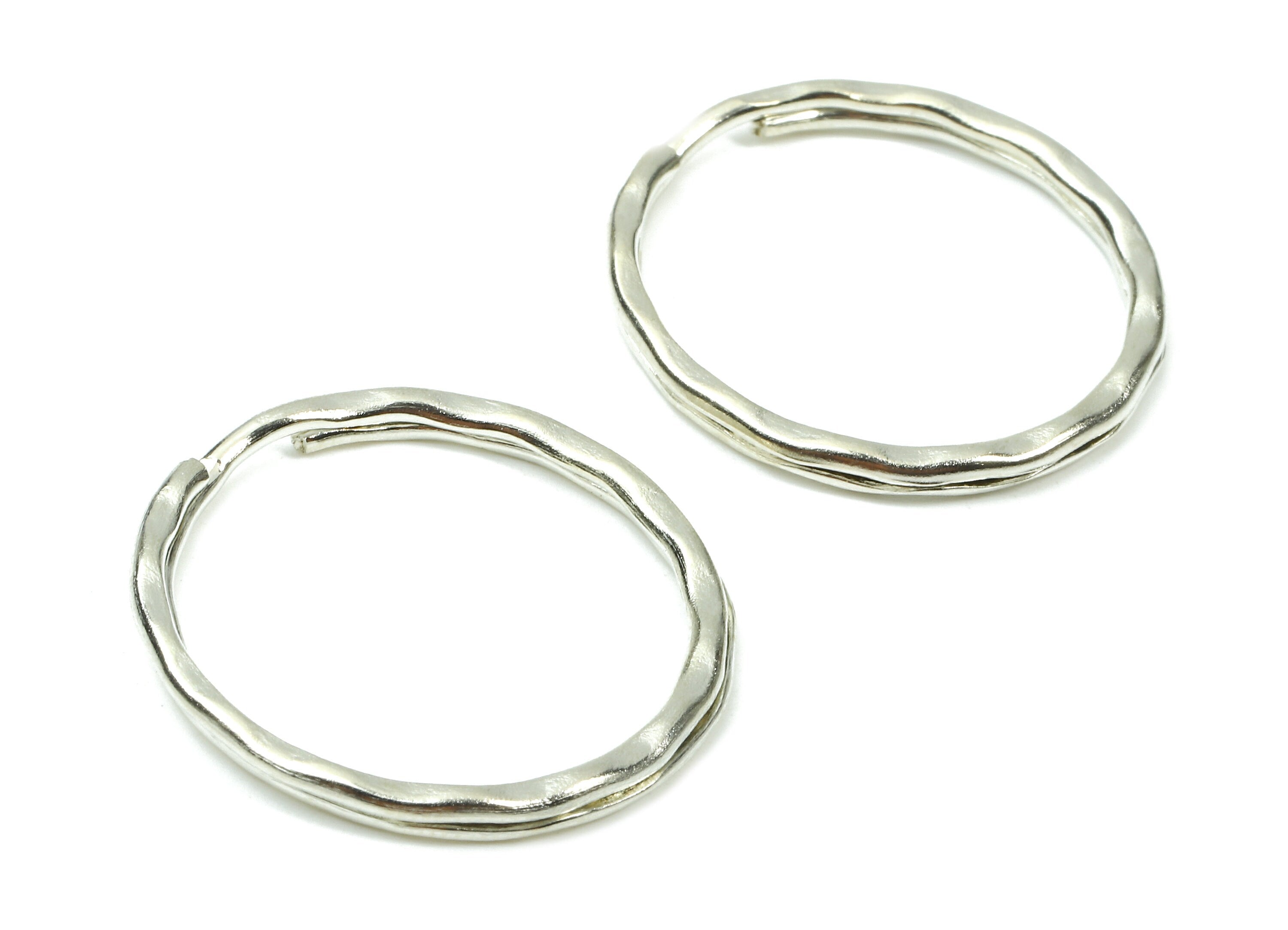 Silver Tone Key Rings - Split Rings - Circle Key Rings - Keychain Connectors - Key Ring Findings - 27.64x27.64x1.5mm - PP2855S - DOMEDBAZAAR