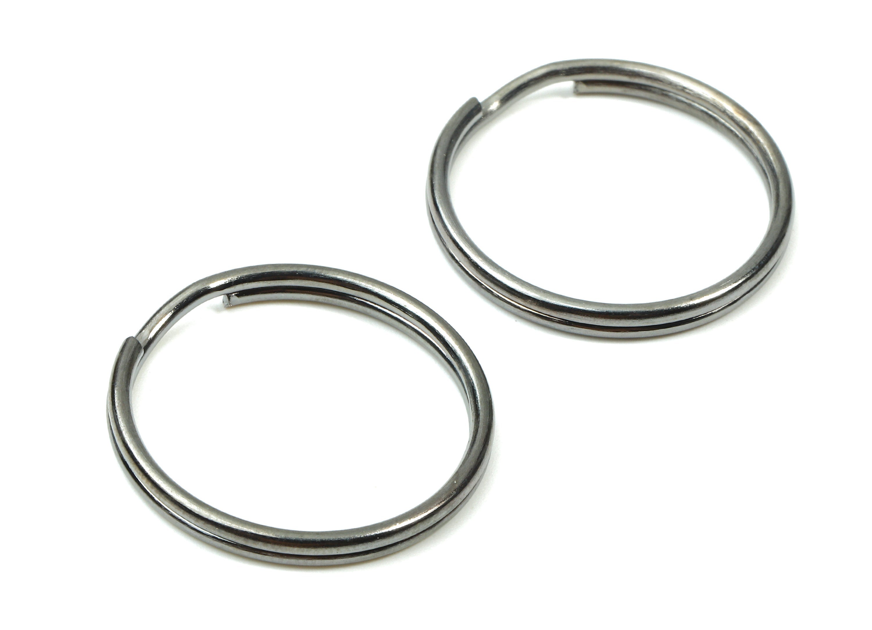 Gunmetal Metal Key Rings - Split Rings - Circle Key Rings - Keychain Connectors - Key Ring Findings - 24.59x24.59x1.5mm - PP2851GM - DOMEDBAZAAR