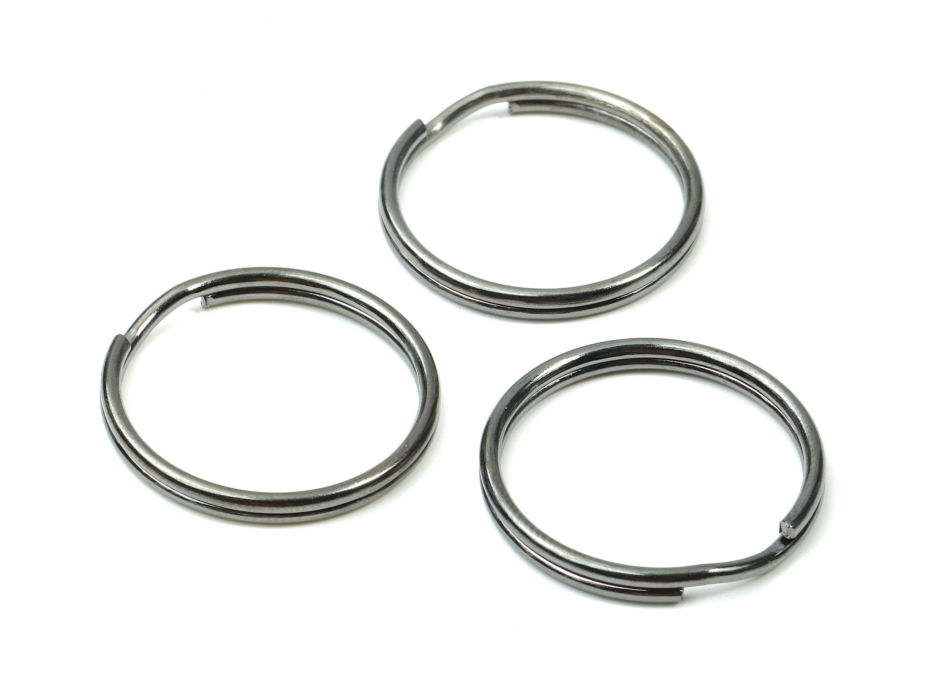Gunmetal Metal Key Rings - Split Rings - Circle Key Rings - Keychain Connectors - Key Ring Findings - 24.59x24.59x1.5mm - PP2851GM - DOMEDBAZAAR