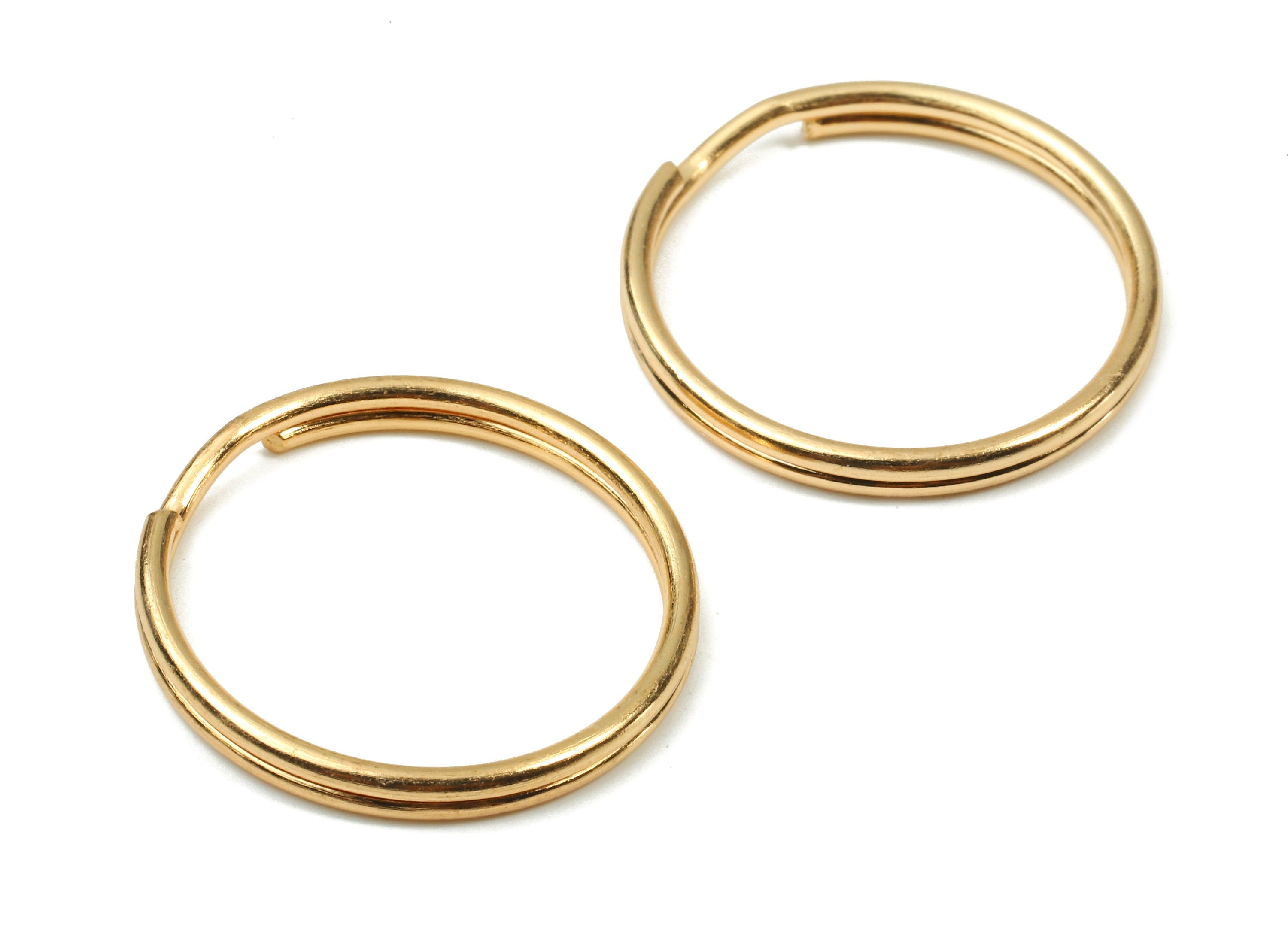 KC Gold Tone Metal Key Rings - Split Rings - Circle Key Rings - Keychain Connectors - Key Ring Findings - 24.59x24.59x1.5mm - PP2851KC - DOMEDBAZAAR
