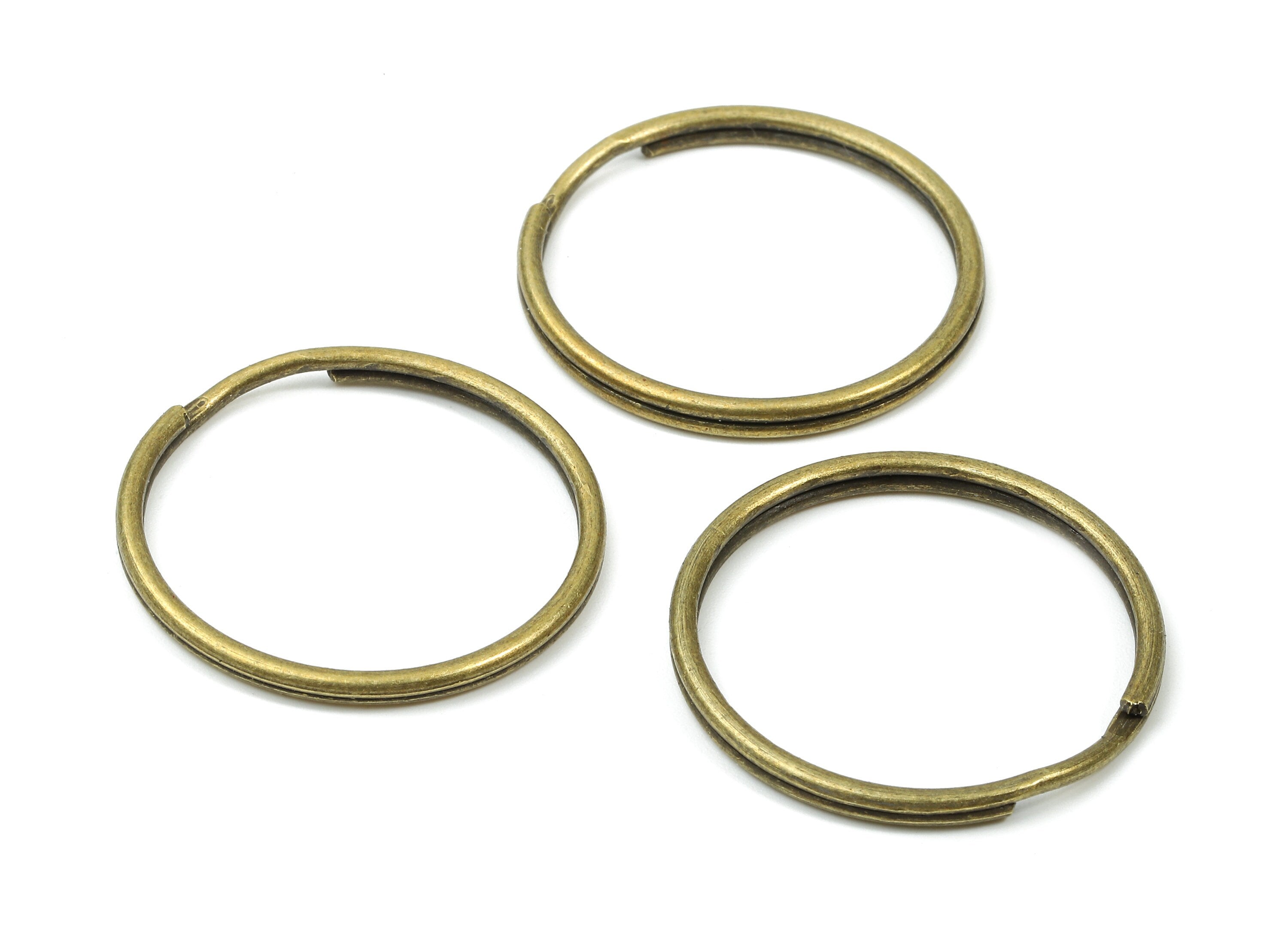 Antique Bronze Metal Key Rings - Split Rings - Circle Key Rings - Keychain Connectors - Key Ring Findings - 29.37x29.37x1.73mm - PP2853AB - DOMEDBAZAAR