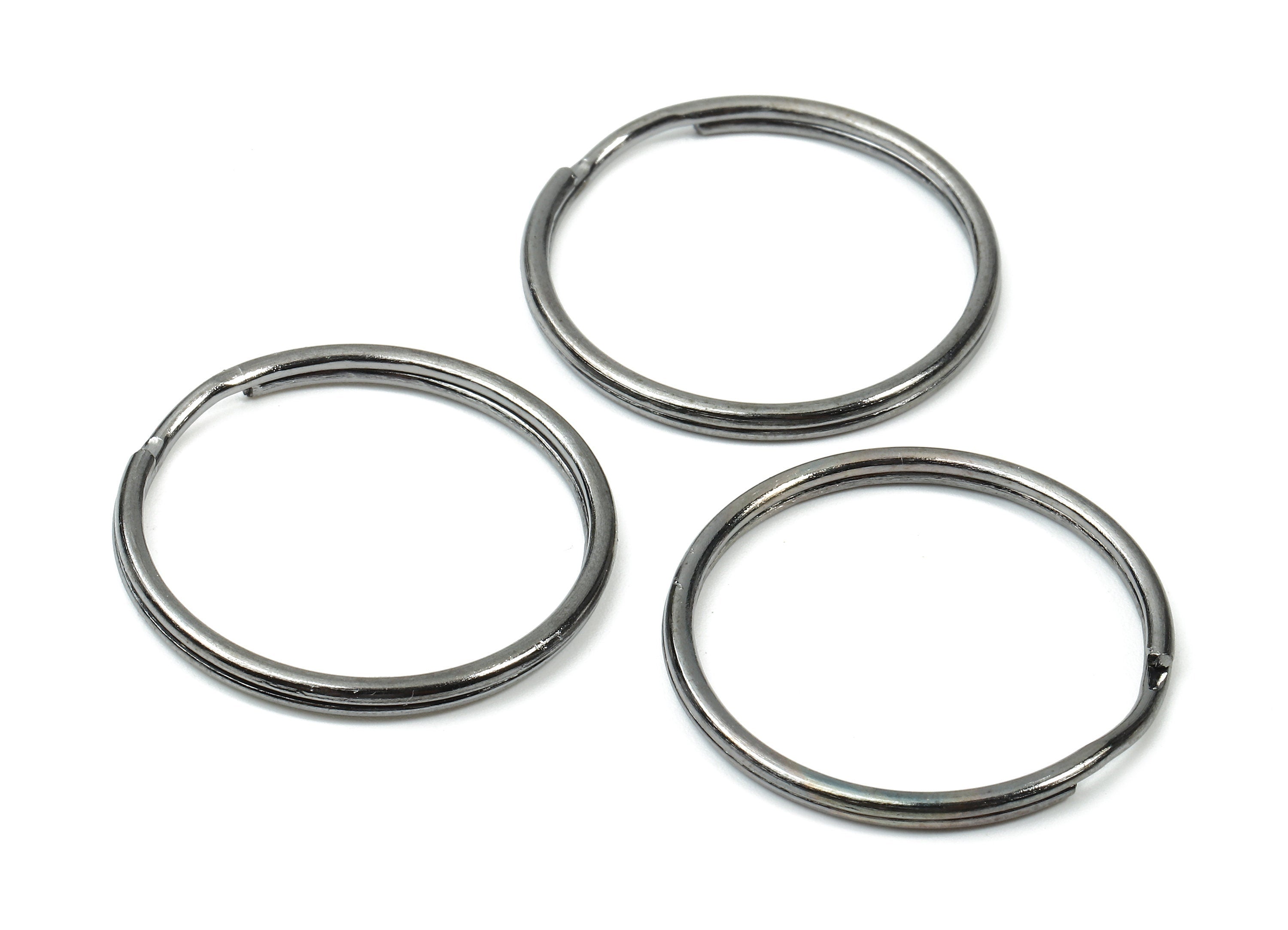 Gunmetal Metal Key Rings - Split Rings - Circle Key Rings - Keychain Connectors - Key Ring Findings - 29.37x29.37x1.73mm - PP2853GM - DOMEDBAZAAR