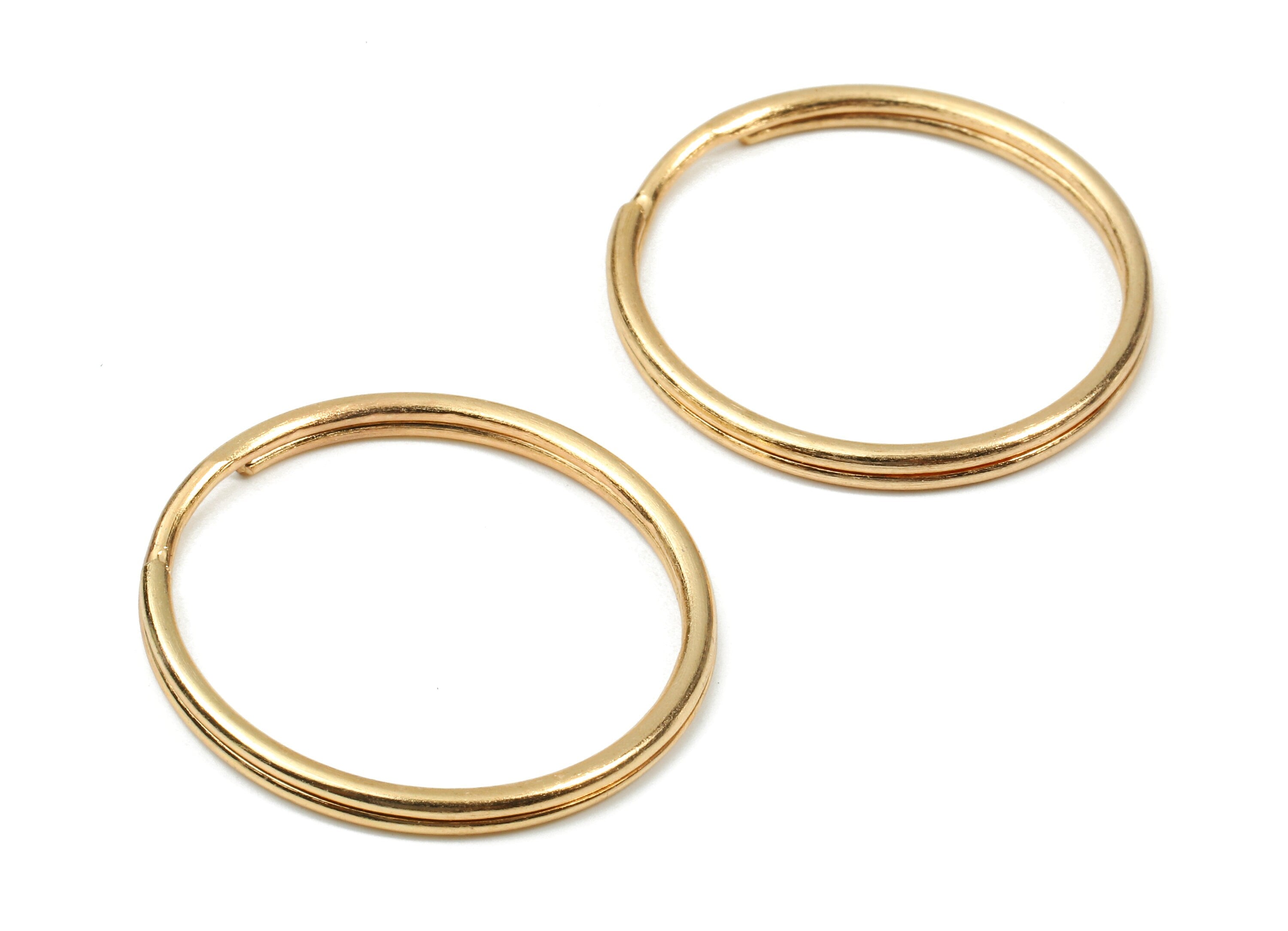 KC Gold Tone Metal Key Rings - Split Rings - Circle Key Rings - Keychain Connectors - Key Ring Findings - 29.37x29.37x1.73mm - PP2853KC - DOMEDBAZAAR