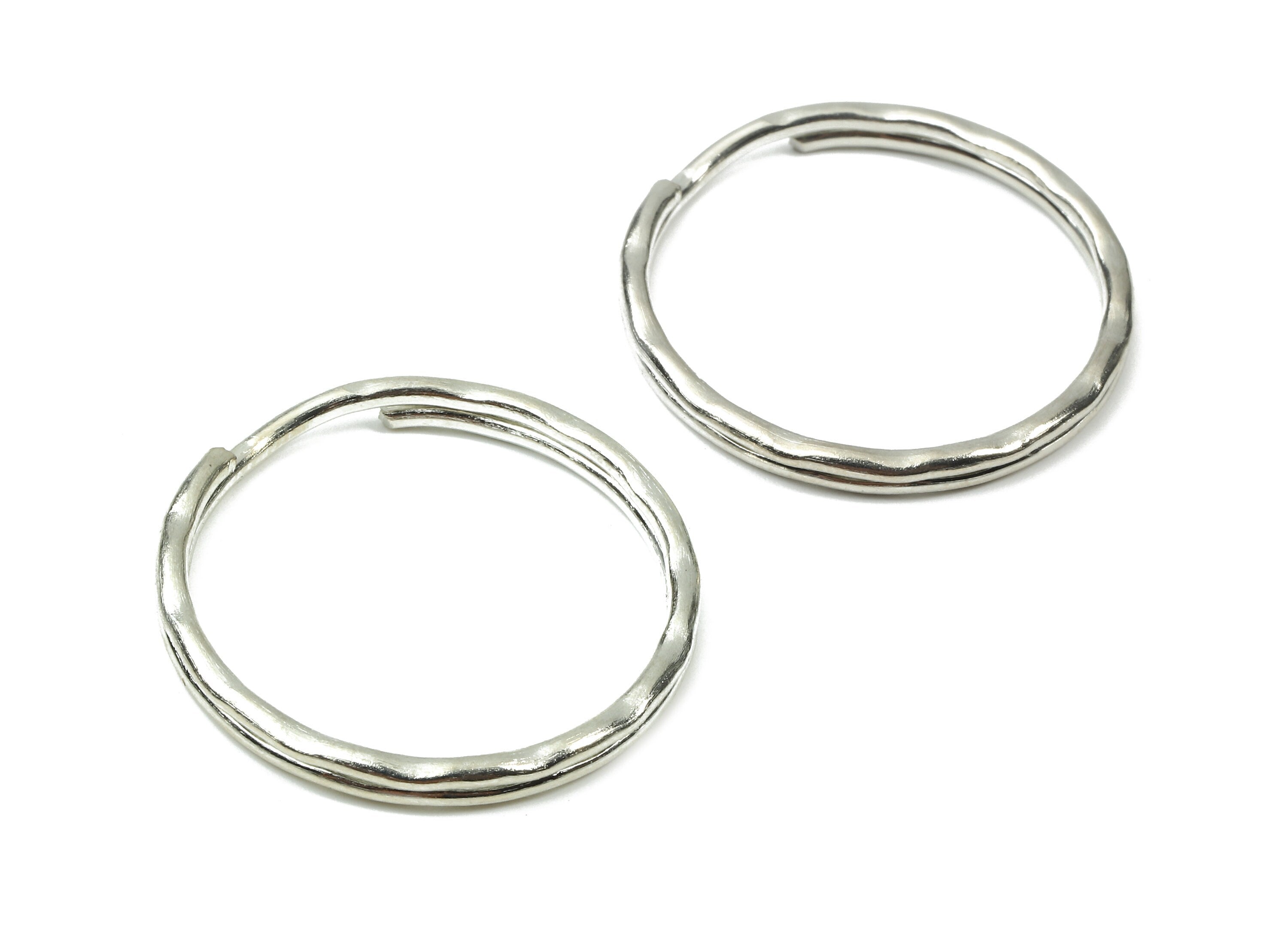 Silver Tone Metal Key Rings - Split Rings - Circle Key Rings - Keychain Connectors - Key Ring Findings - 30.36x30.36x1.7mm - PP2856S - DOMEDBAZAAR
