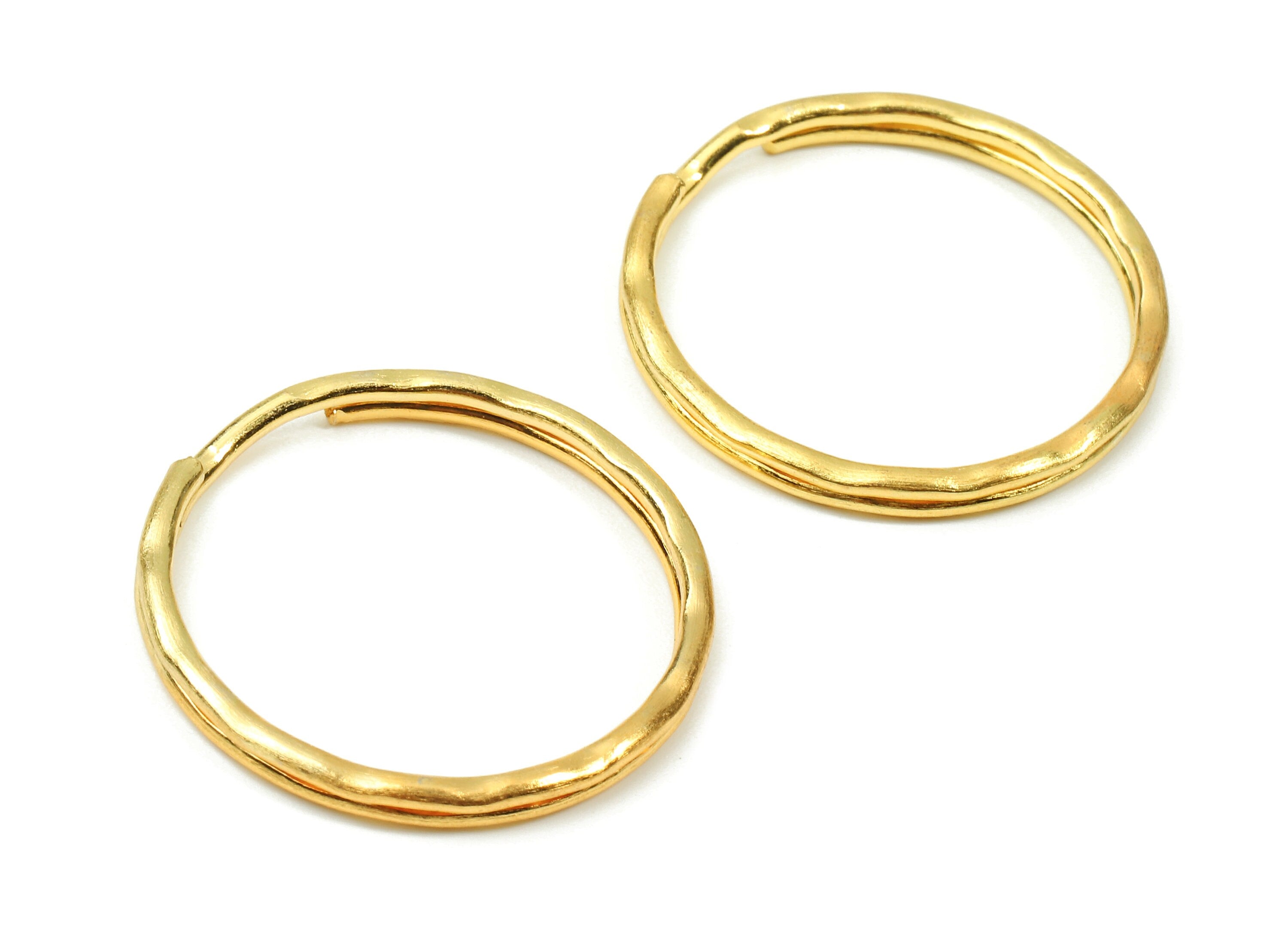 Gold Tone Metal Key Rings - Split Rings - Circle Key Rings - Keychain Connectors - Key Ring Findings - 30.36x30.36x1.7mm - PP2856G - DOMEDBAZAAR