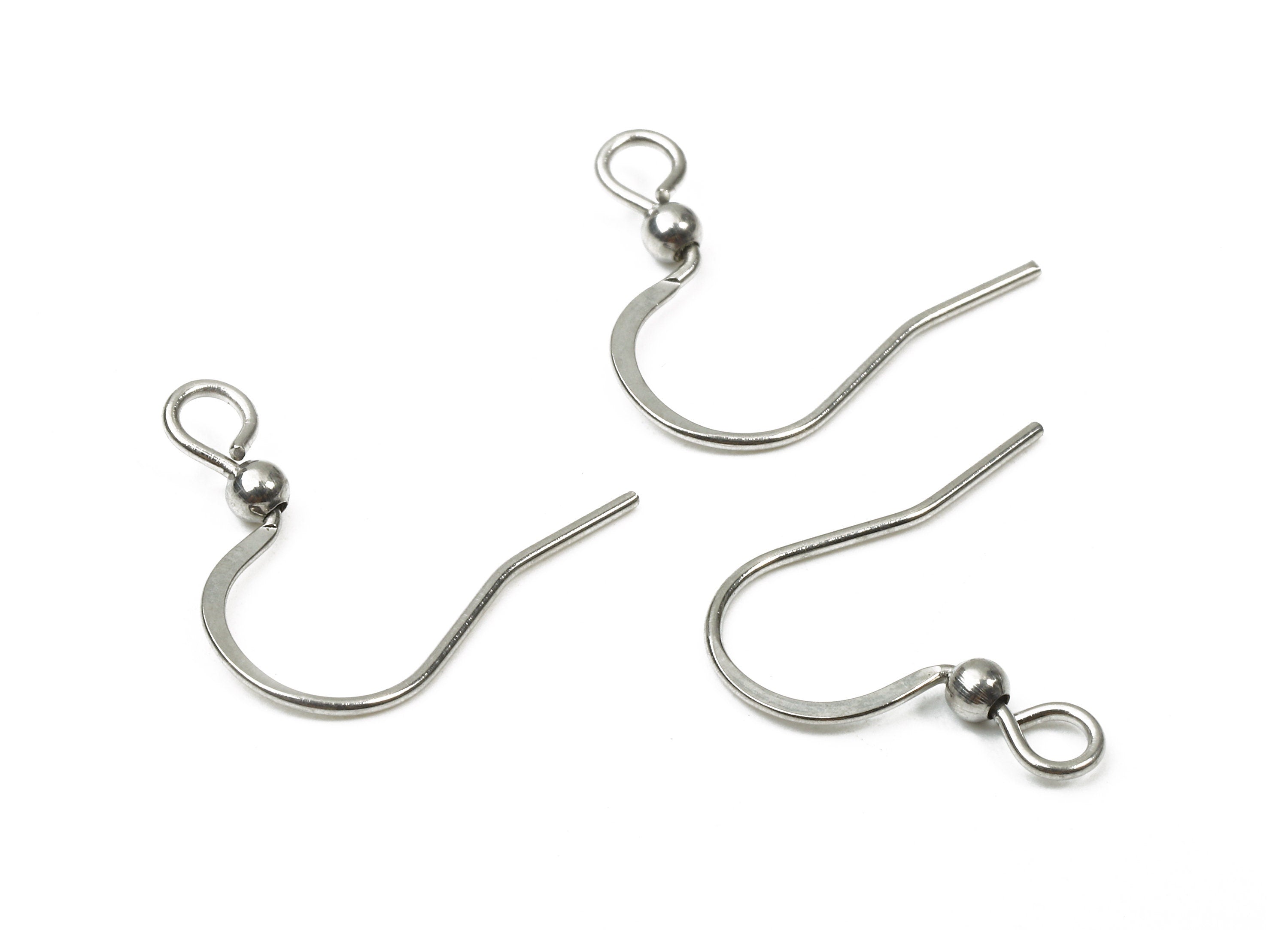 Brass Earring Hook 2.4 - Brass Earring Wires - Silver Tone Plated - Earring Findings - Jewelry Supplies - 17.23x15.95x2.31mm - PP2821 - DOMEDBAZAAR