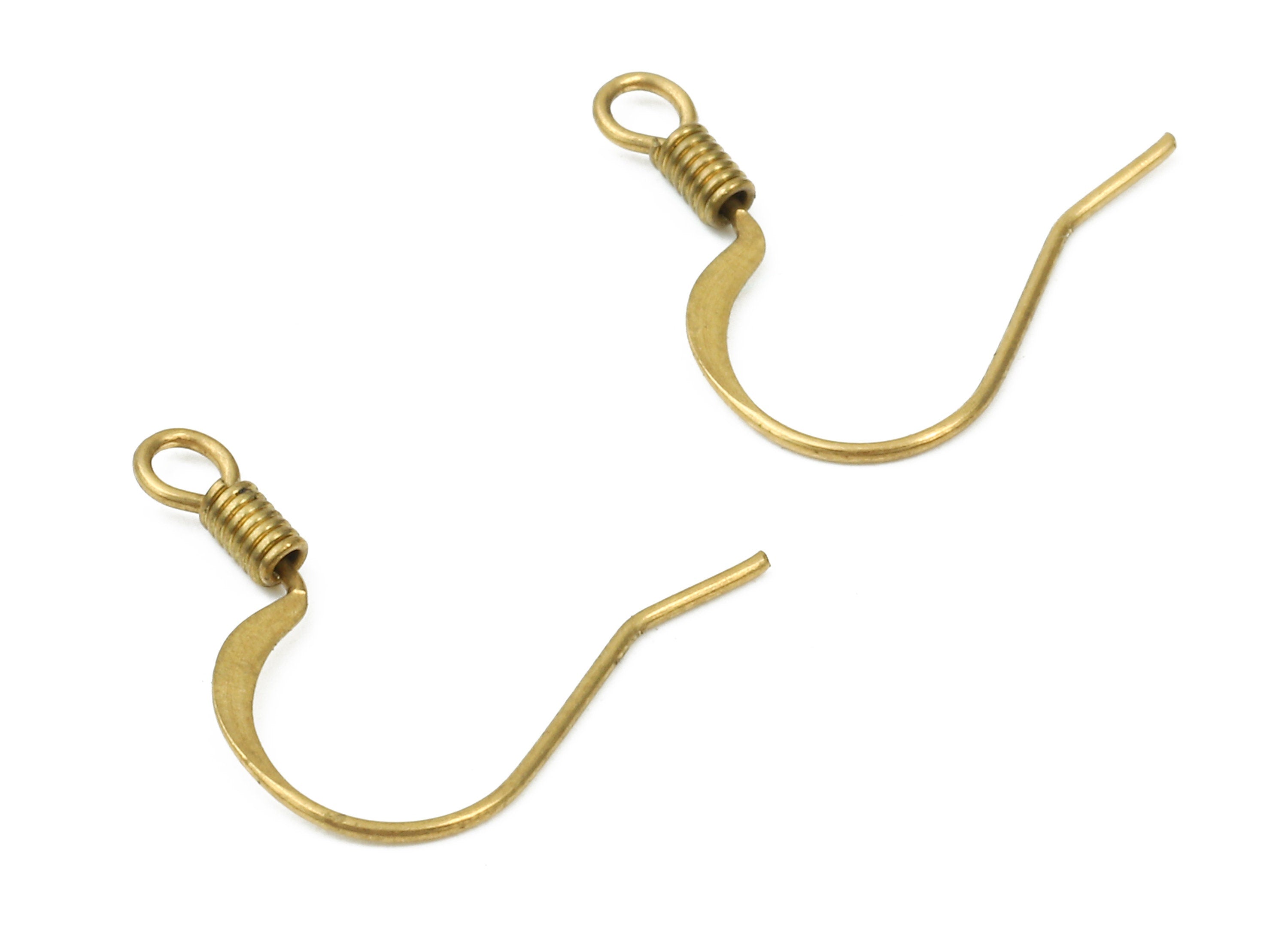 Brass Earring Hooks - Raw Brass Hammered Earring Wires - Earring Findings - Jewelry Supplies - 16.79x16.63x1.94mm - PP2829 - DOMEDBAZAAR
