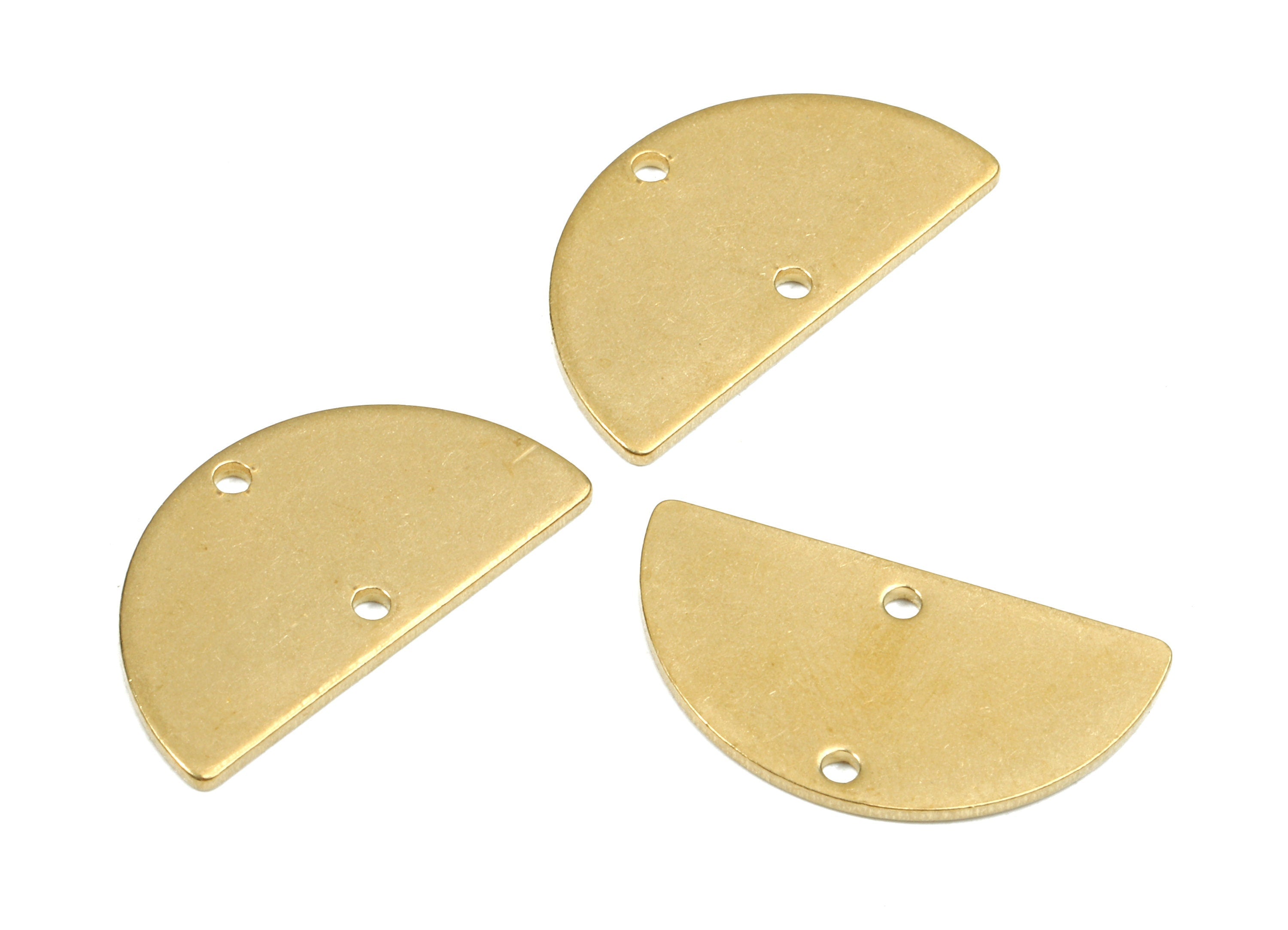Personalized stamping blank - Brass Semicircle Connectors - Raw Brass Semicircle Necklace and Pendant - 21.96x11.9x1.05mm - PP2951 - DOMEDBAZAAR