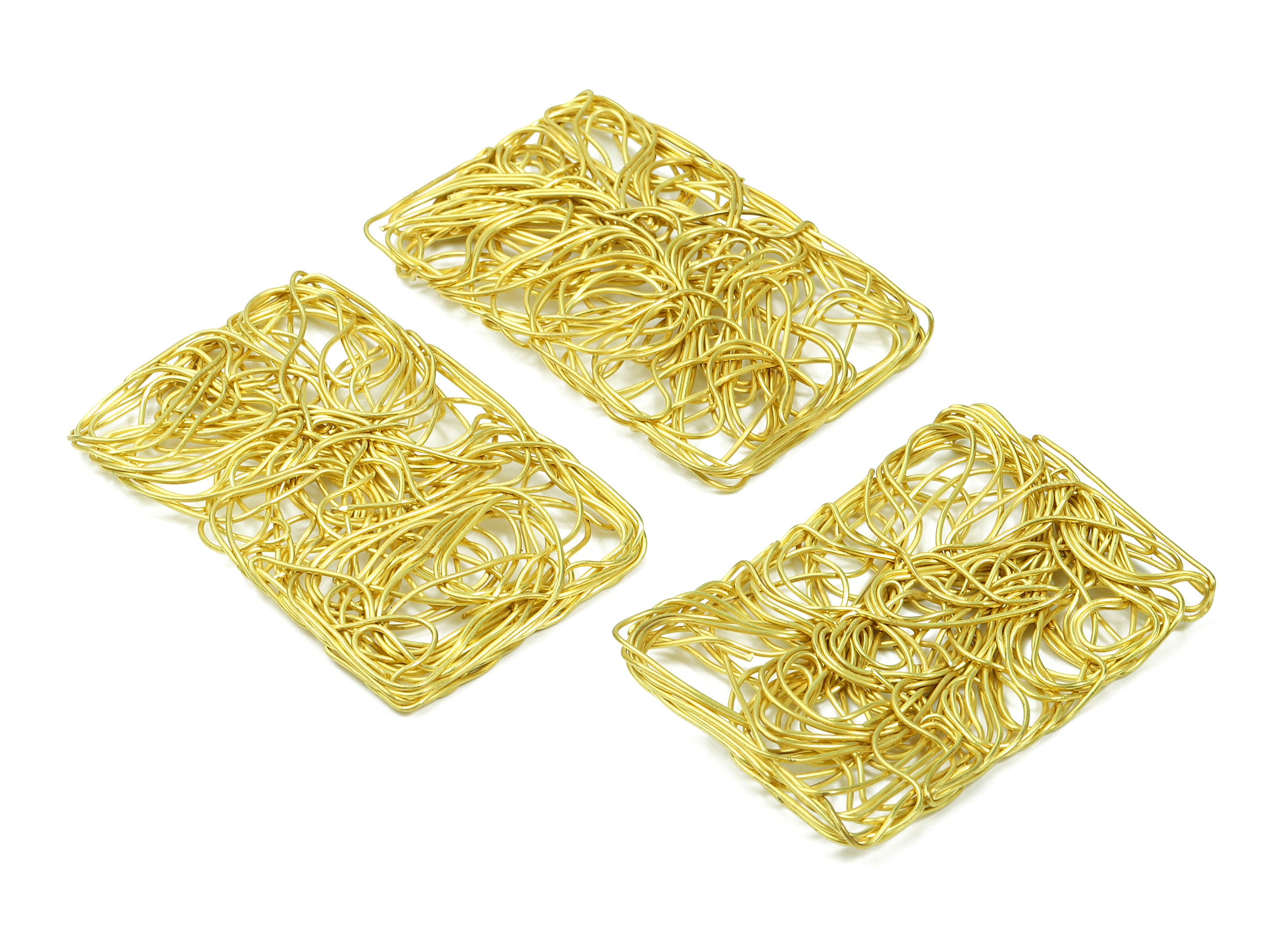 Brass Rectangle Charms - Brass Rectangle Hammered Earring Wires Pendant - Earring Findings - Jewelry Supplies - 61.32x40.24x3.76mm - PP2903 - DOMEDBAZAAR