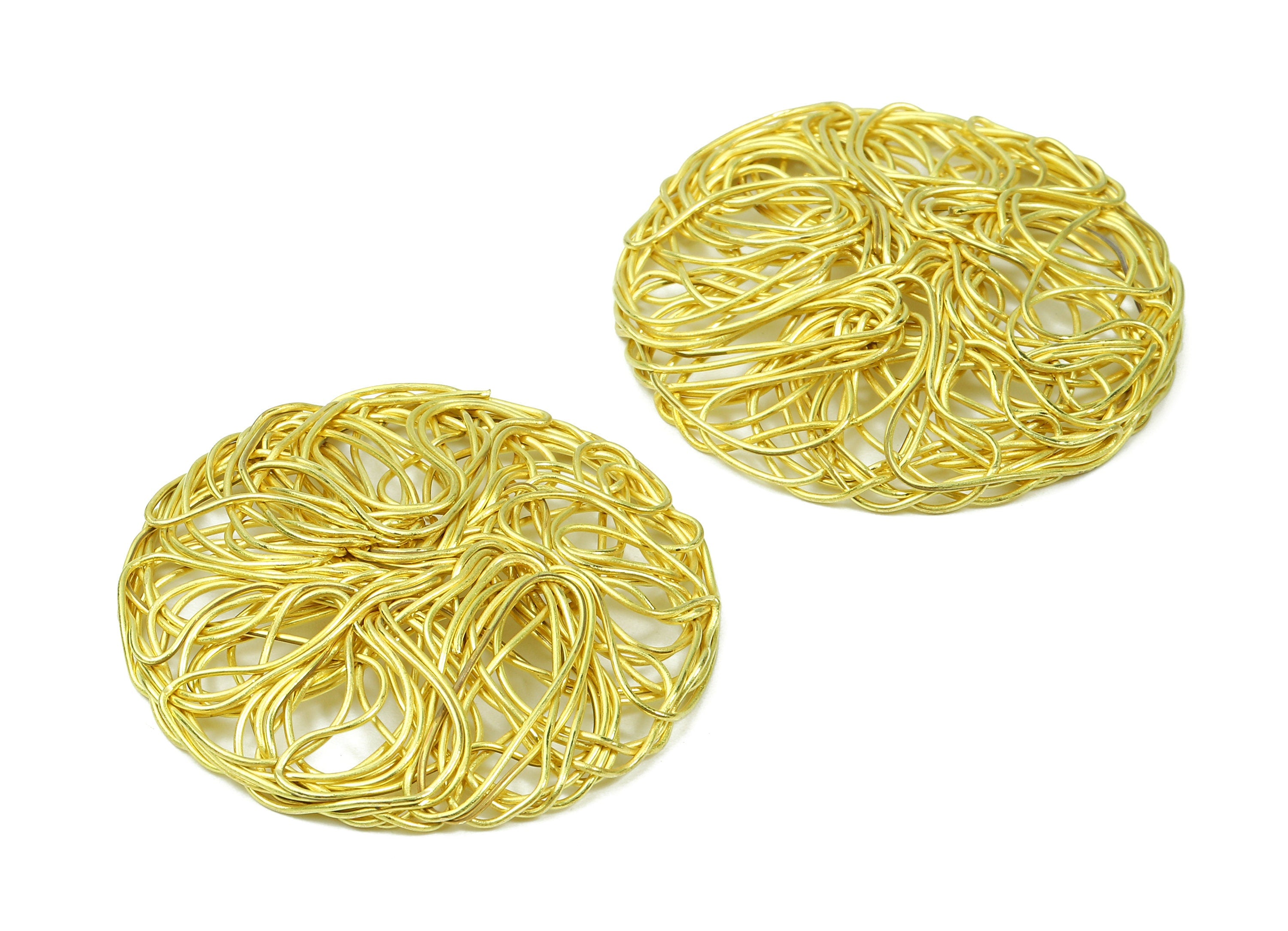 Brass Round Charms - Brass Round Hammered Earring Wires Pendant - Earring Findings - Jewelry Supplies - 46.22x46.22x3.62mm - PP2906 - DOMEDBAZAAR