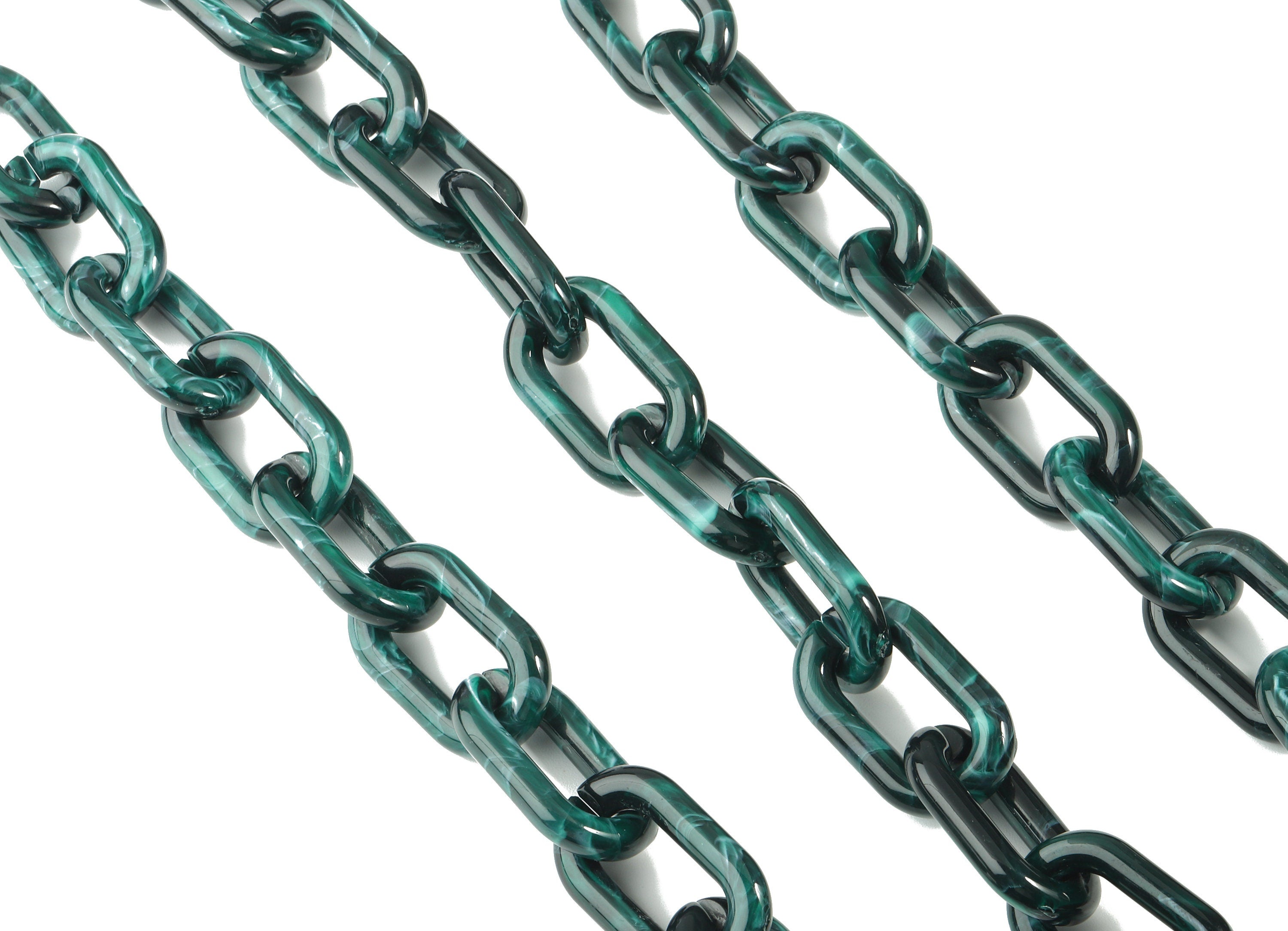 Acrylic Oval Curb Chain - Open Link Curb Chain - 1strand : 100cm - Plastic Curb Chain Links - Necklace Chain - 40x24.5x6.63mm - AC1791 - DOMEDBAZAAR