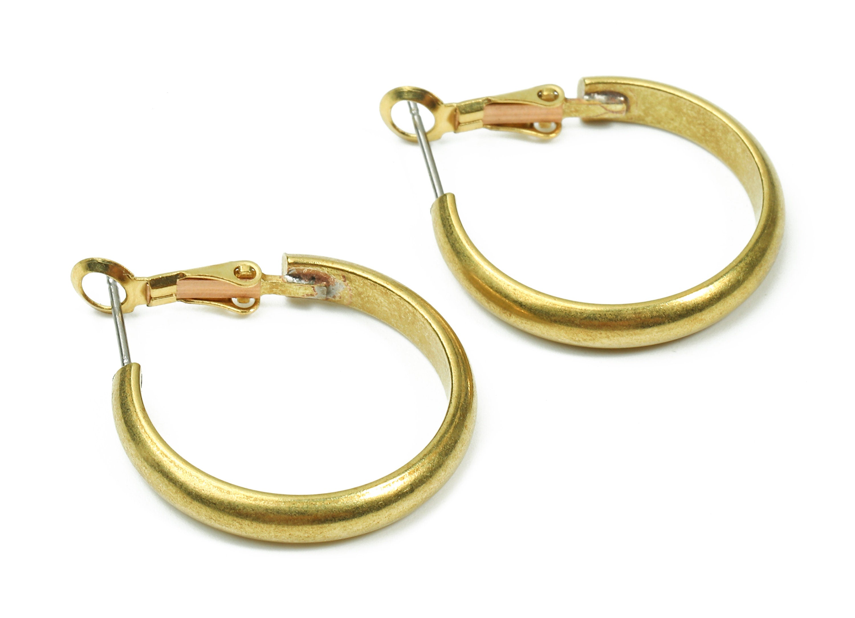 Brass Earrings Hoop 4x25 - Raw Brass Earring Circle Clasp - Earring Findings - Jewelry Supplies - 31.43x25.5x2.16mm - PP2847 - DOMEDBAZAAR