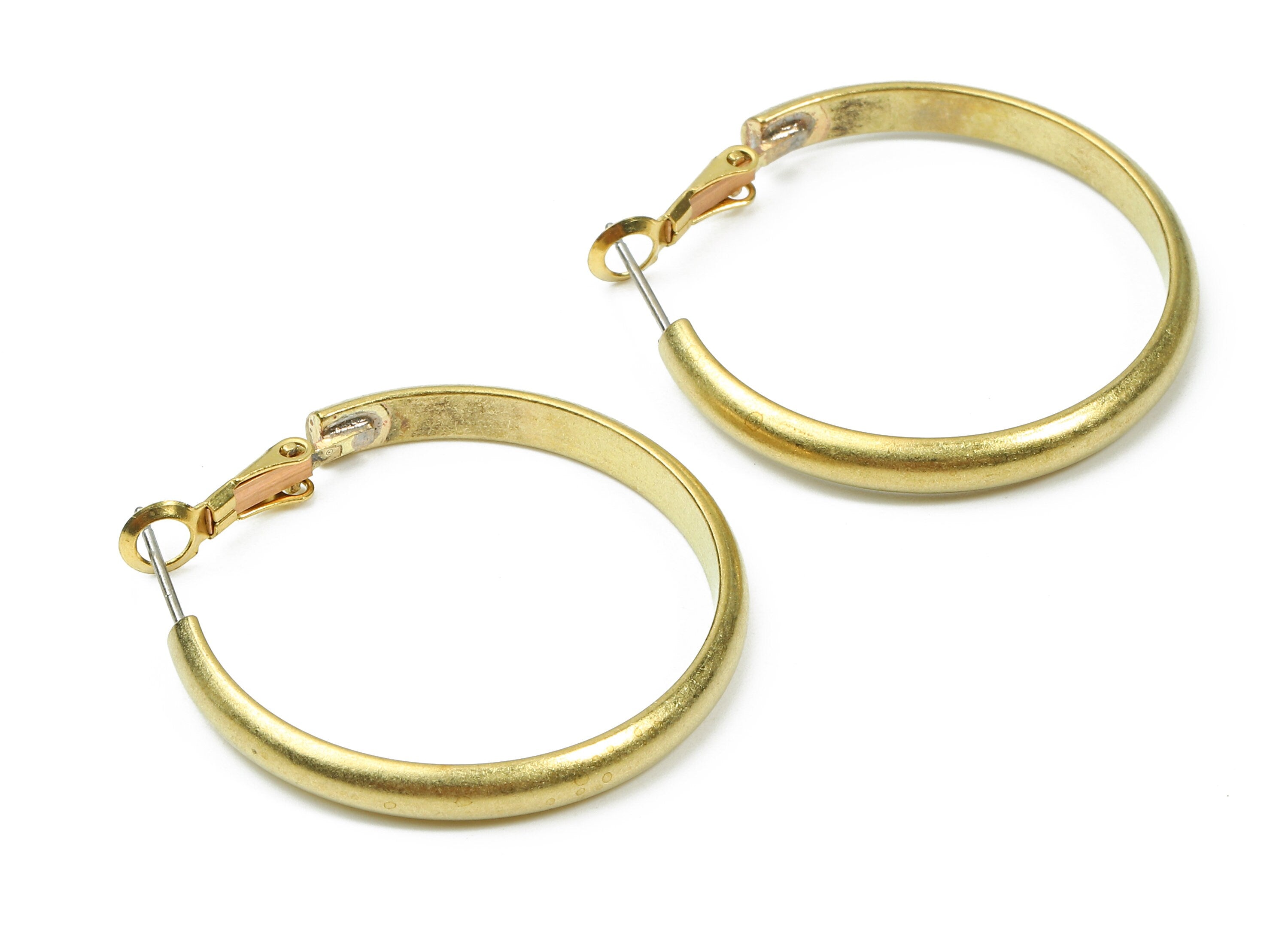 Brass Earrings Hoop 4x35 - Raw Brass Earring Circle Clasp - Earring Findings - Jewelry Supplies - 36.22x34.92x2.1mm - PP2848 - DOMEDBAZAAR