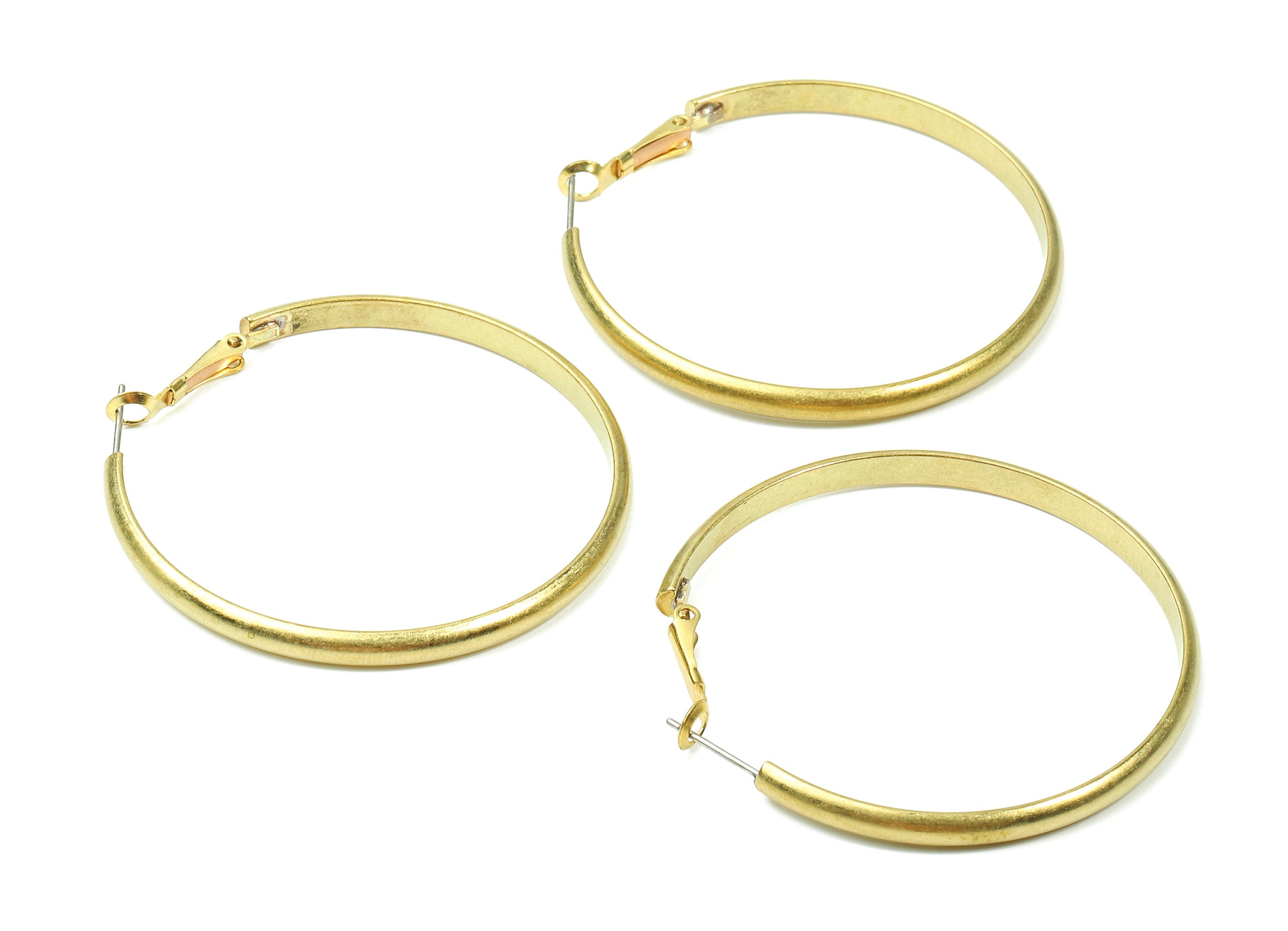 Brass Earrings Hoop 4x51 - Raw Brass Earring Circle Clasp - Earring Findings - Jewelry Supplies - 53.07x51.03x2.44mm - PP2850 - DOMEDBAZAAR