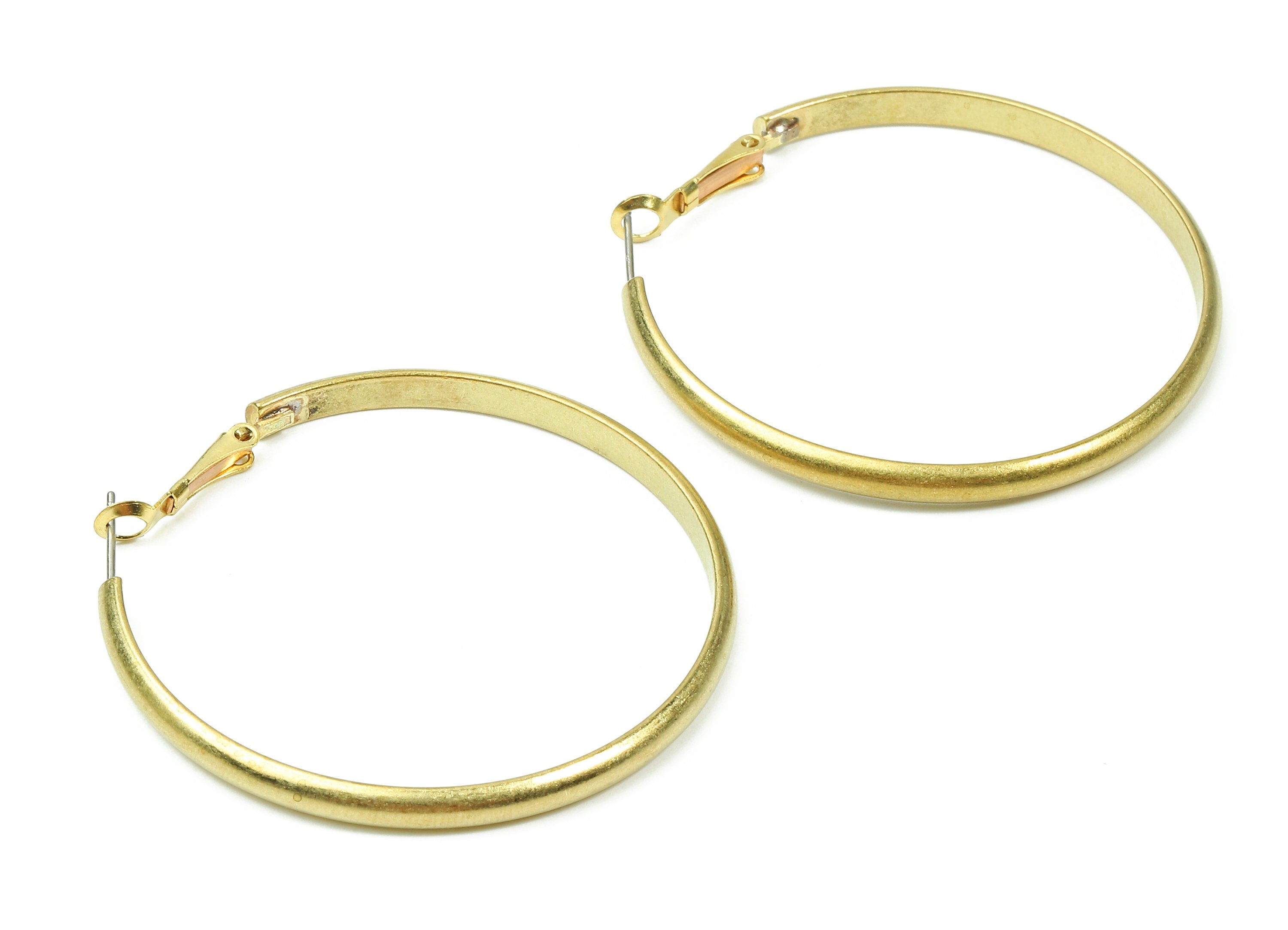 Brass Earrings Hoop 4x51 - Raw Brass Earring Circle Clasp - Earring Findings - Jewelry Supplies - 53.07x51.03x2.44mm - PP2850 - DOMEDBAZAAR
