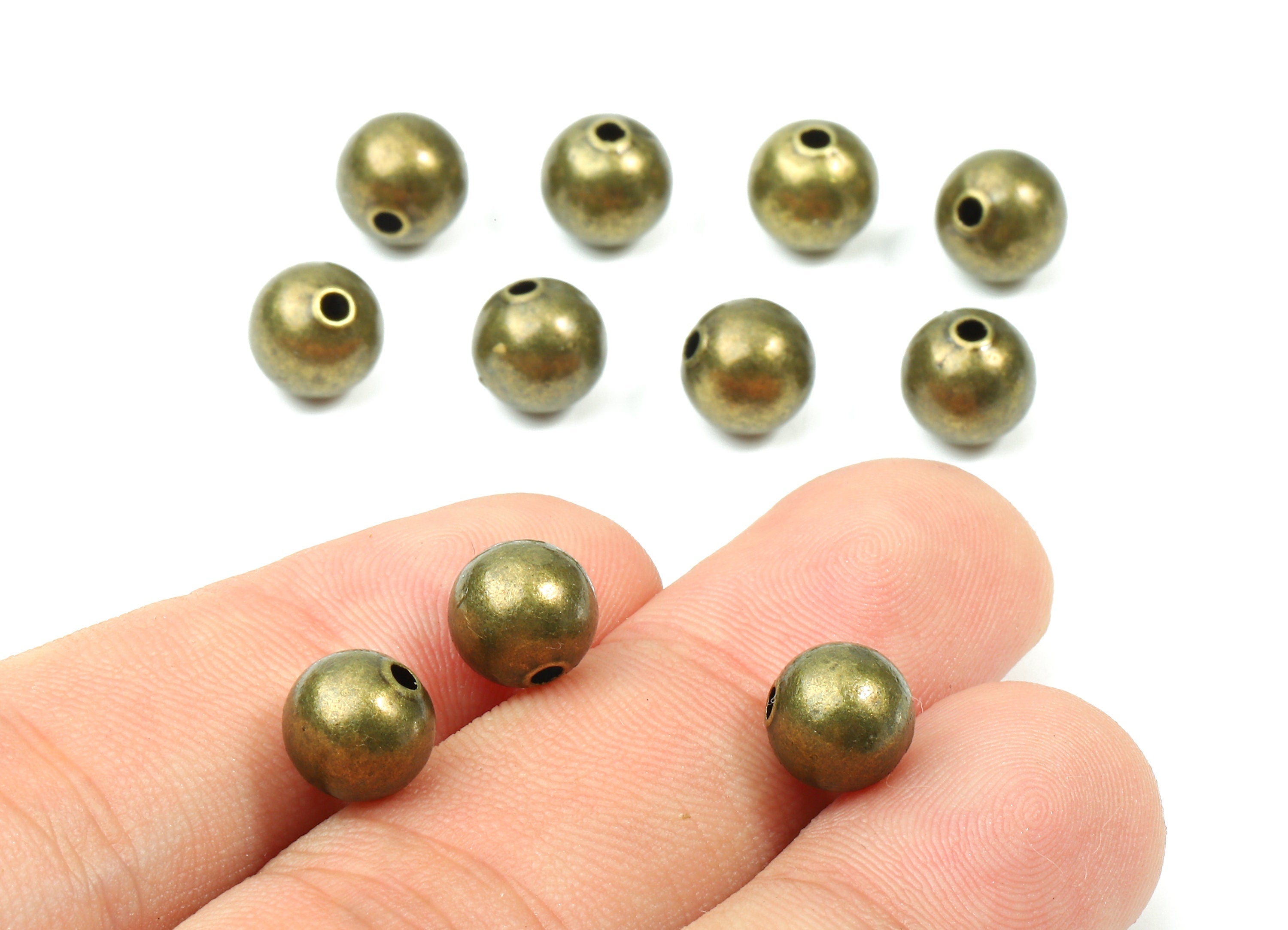 Brass Spacer Ball Beads 8.0 - Antique Bronze Spacer Ball Beads - Necklace Beads - Earring Finding - Jewelry Supplies - 8.06x7.77mm - PP2818B - DOMEDBAZAAR