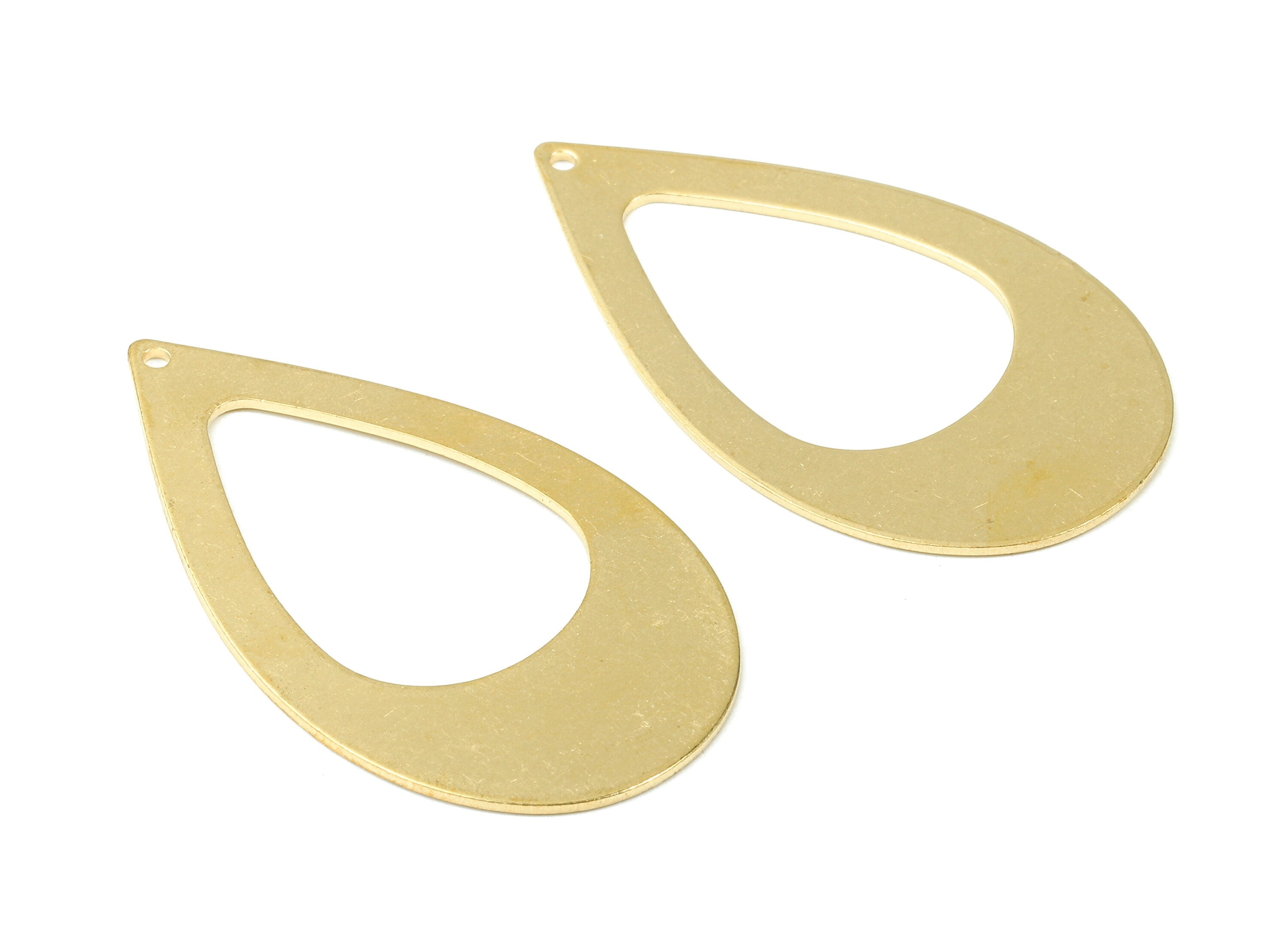 Personalized stamping blank - Brass Drop Charms - Raw Brass Drop Earrings and Pendant - Earring Findings - 43x25x0.9mm - PP2802 - DOMEDBAZAAR