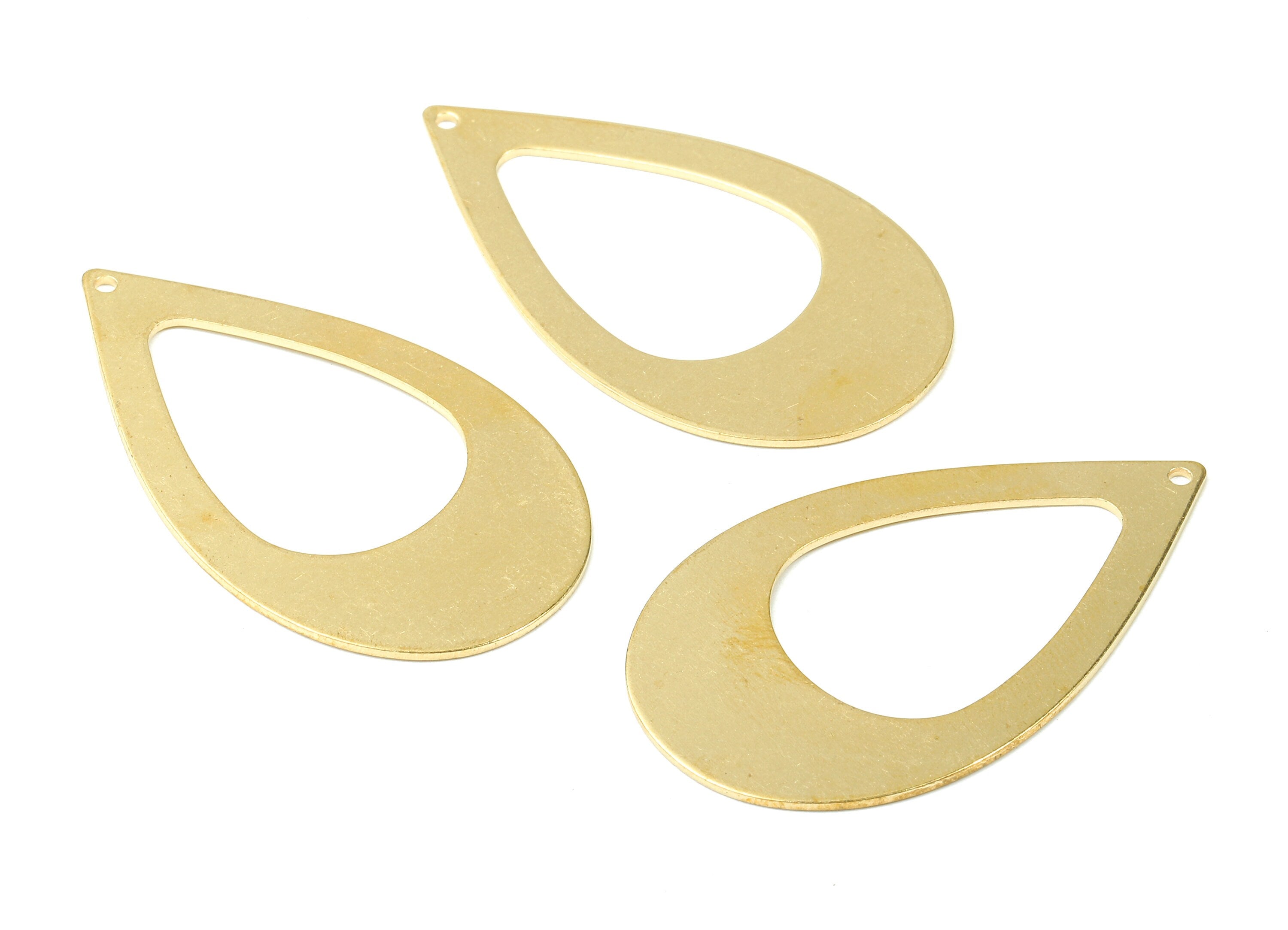 Personalized stamping blank - Brass Drop Charms - Raw Brass Drop Earrings and Pendant - Earring Findings - 43x25x0.9mm - PP2802 - DOMEDBAZAAR