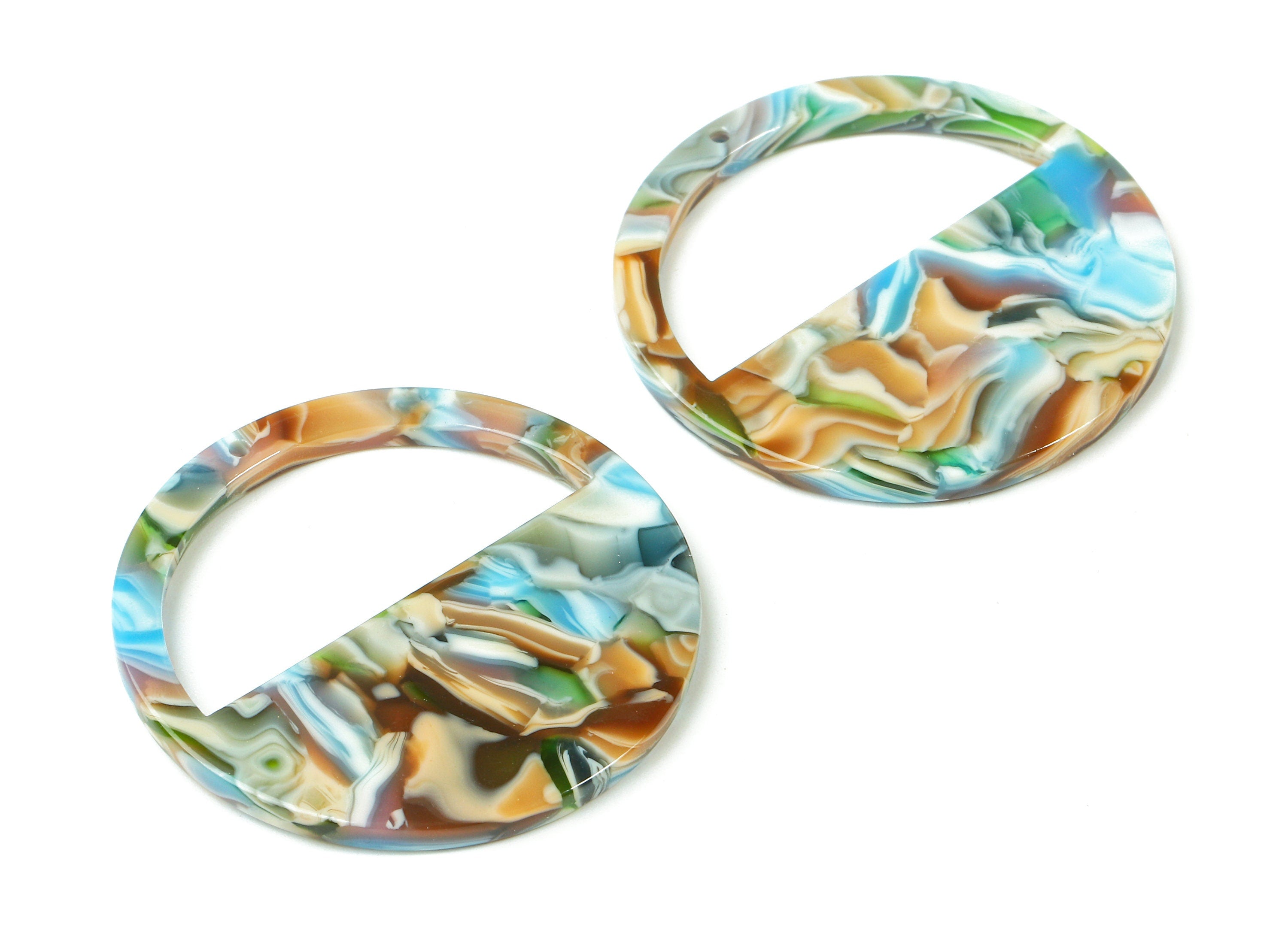 Acetate Round Charms - Round Earring and Pendant - Earring Findings - Jewelry Supplies - Color Code: A240 - 34.42x34.42x2.61mm - AC1498-A240 - DOMEDBAZAAR