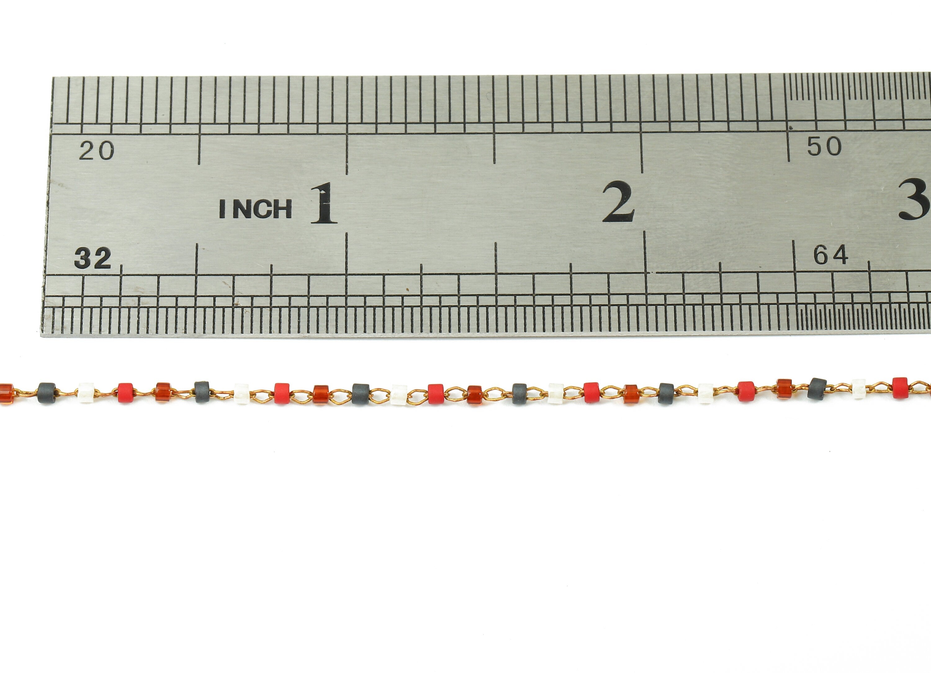 Toho Glass Beaded Chain - Seed Beads Chain - Toho Glass Bead - Stainless Steel - Jewelry Making Chain - 1.63mm x 1.44mm - TH1033 - DOMEDBAZAAR