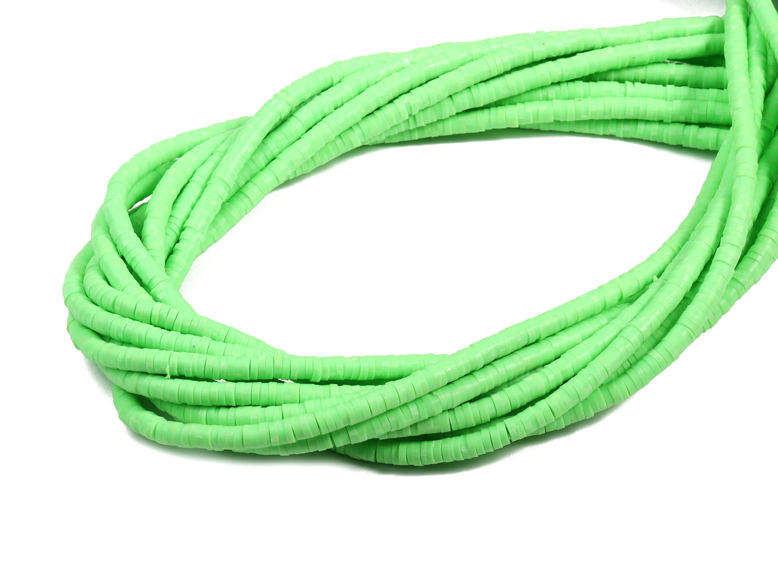 Vinyl Heishi Bead Clay Disc - African Colored Disc Spacer Bead - Polymer Clay Disc Bead - 17.3 / 1 Strand / 3mm - 440x3.2x0.9mm-NS1062-7487C - DOMEDBAZAAR