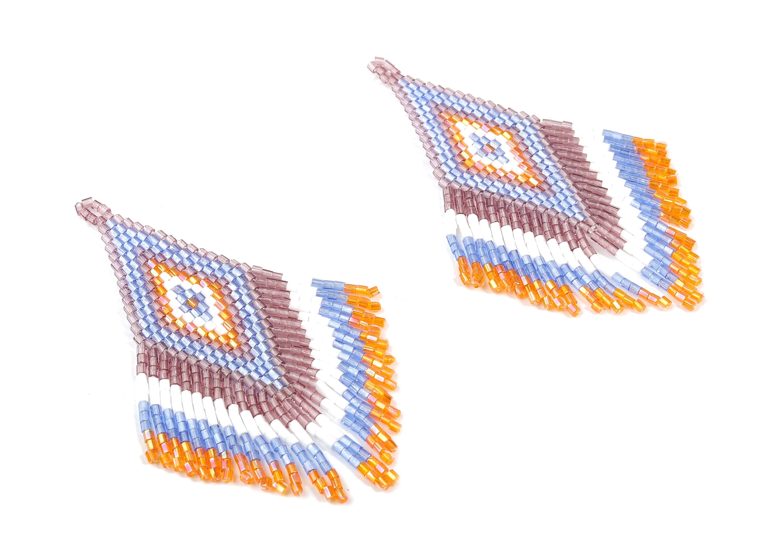 Miyuki Tassel Earrings - Handmade Beaded Tassel Charms - Japanese seed beads - Maasai Earrings - 85.64x50.03x2.03mm - TH1063 - DOMEDBAZAAR