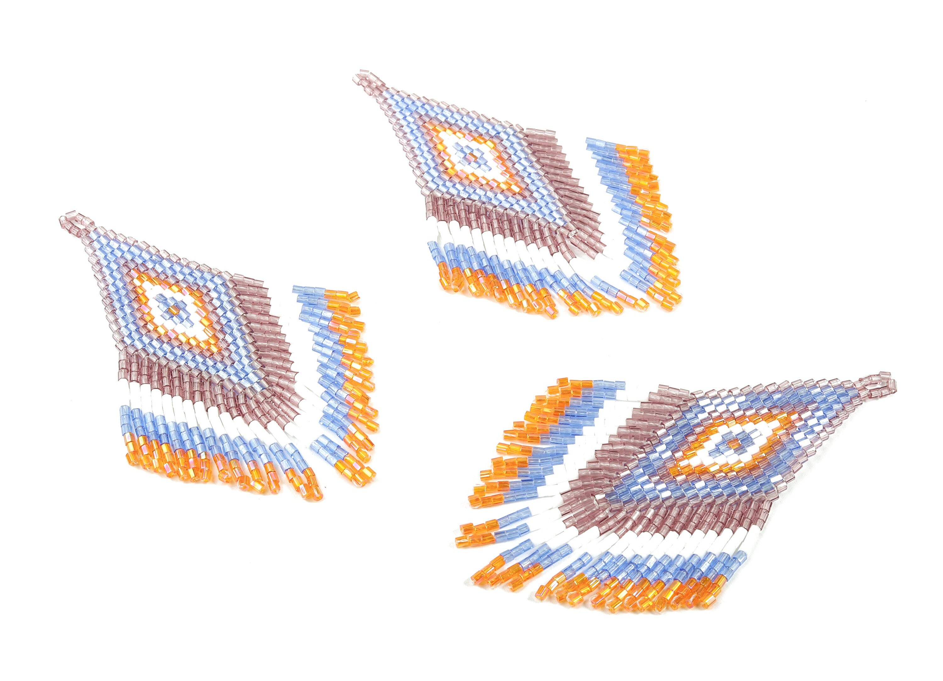 Miyuki Tassel Earrings - Handmade Beaded Tassel Charms - Japanese seed beads - Maasai Earrings - 85.64x50.03x2.03mm - TH1063 - DOMEDBAZAAR