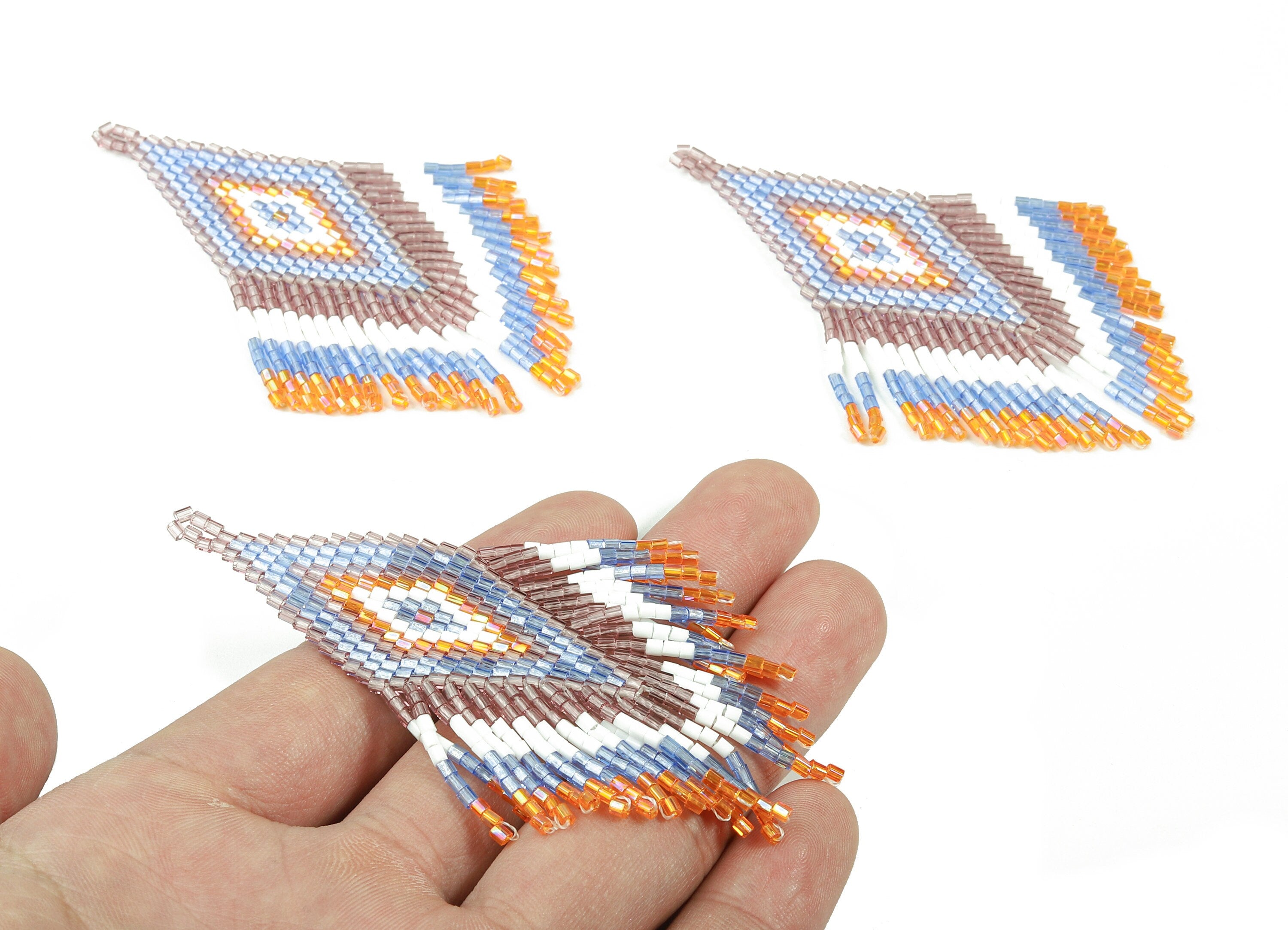 Miyuki Tassel Earrings - Handmade Beaded Tassel Charms - Japanese seed beads - Maasai Earrings - 85.64x50.03x2.03mm - TH1063 - DOMEDBAZAAR