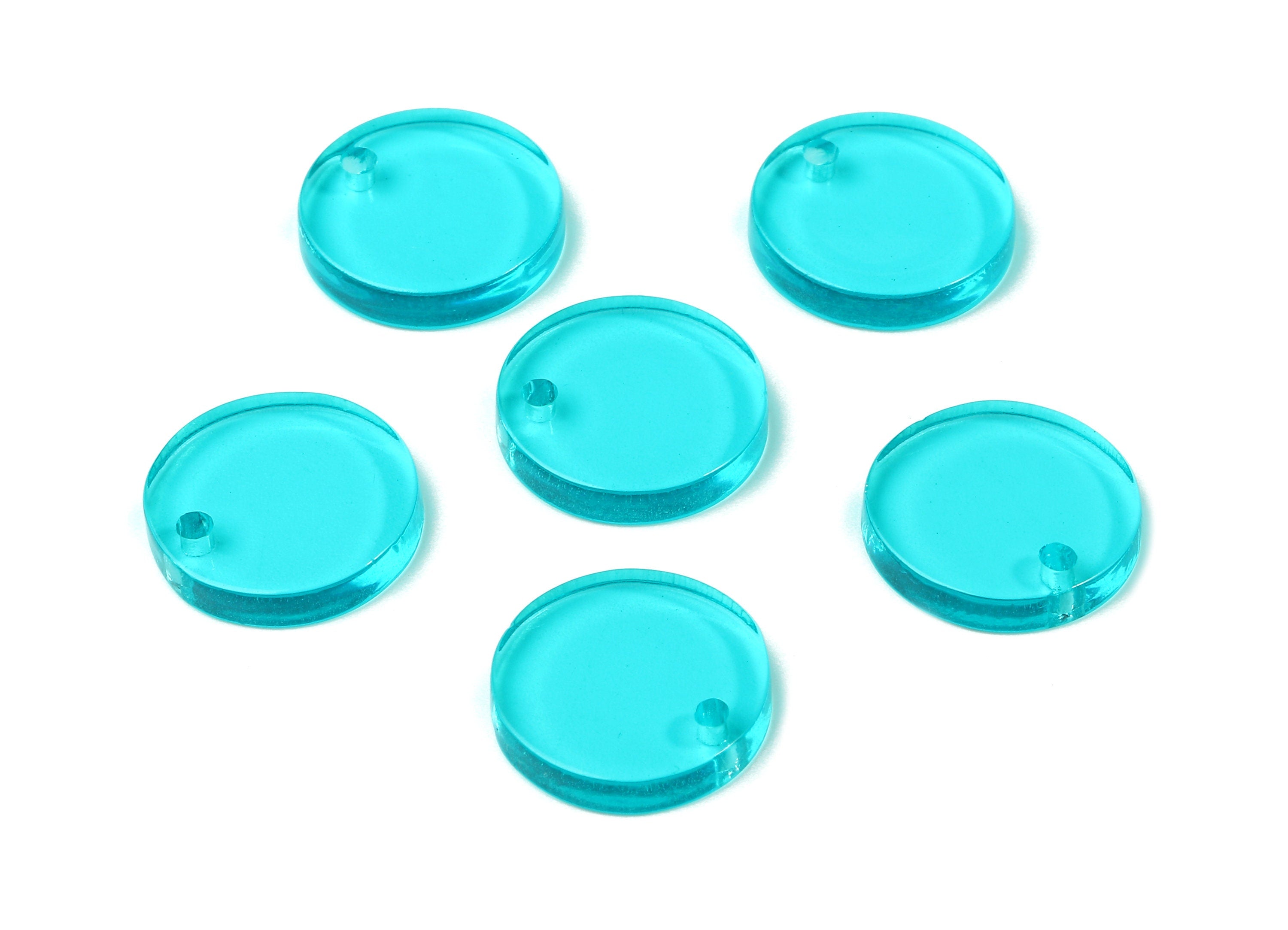 Acrylic Round Charms - Round Earrings and Pendant - Earring Findings - Jewelry Supplies - Color Code: A68 - 15.3x15.3x2.78mm - AC1064-A68 - DOMEDBAZAAR