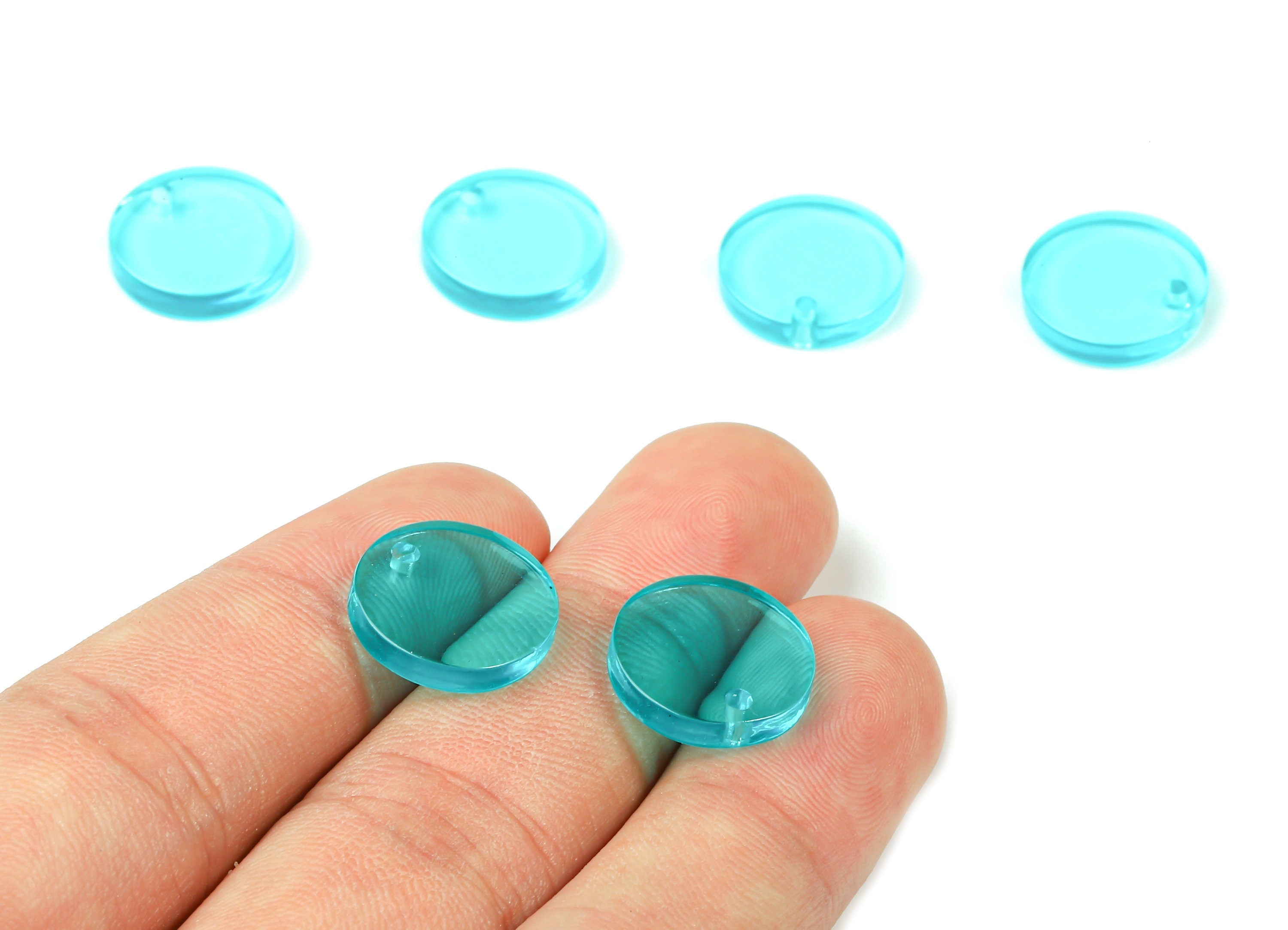 Acrylic Round Charms - Round Earrings and Pendant - Earring Findings - Jewelry Supplies - Color Code: A68 - 15.3x15.3x2.78mm - AC1064-A68 - DOMEDBAZAAR