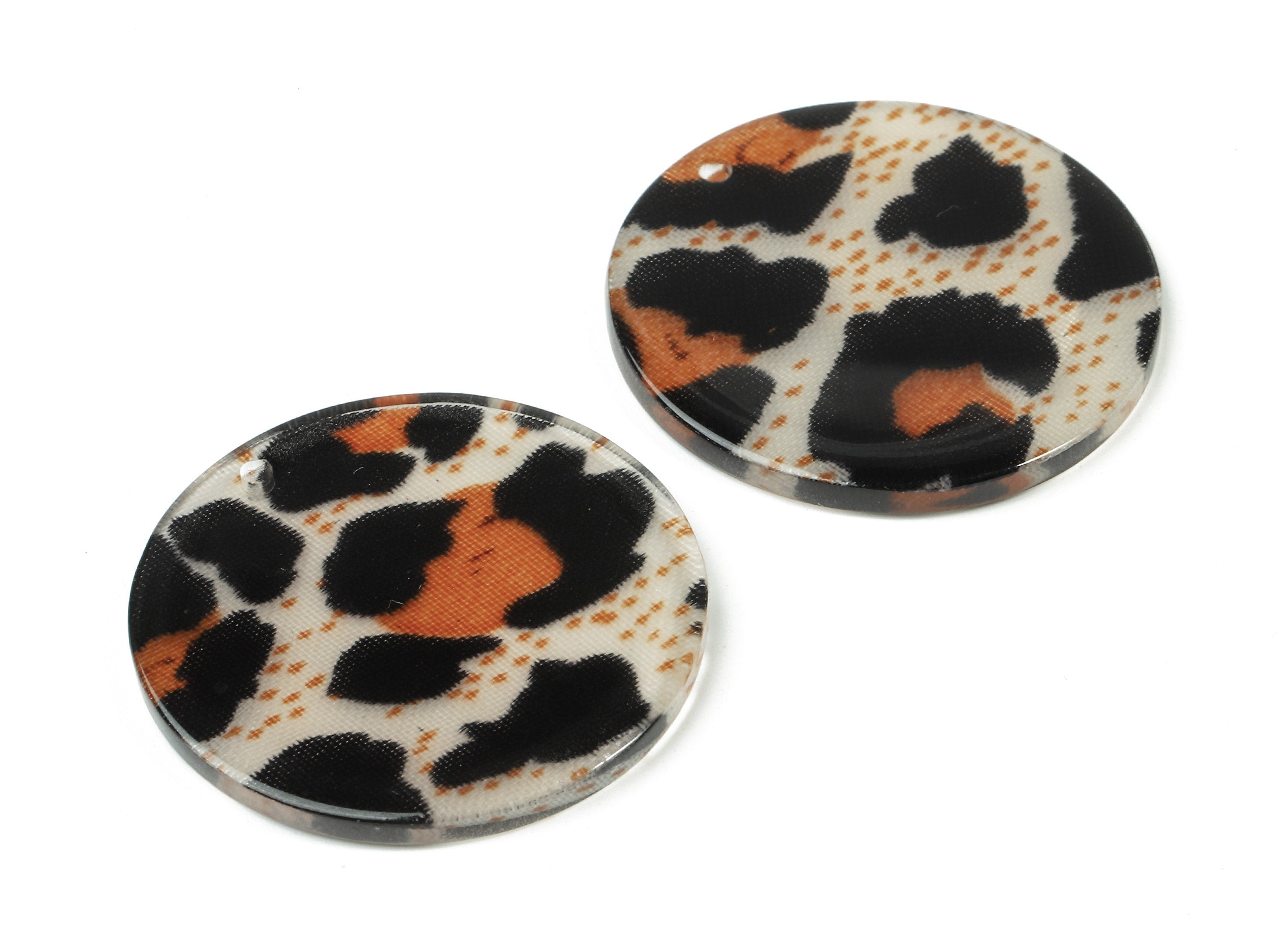 Acrylic Round Charms - Round Earring and Pendant - Earring Findings - Jewelry Supplies - Color Code: A374 - 30.77x30.77x2.11mm - AC1427-A374 - DOMEDBAZAAR