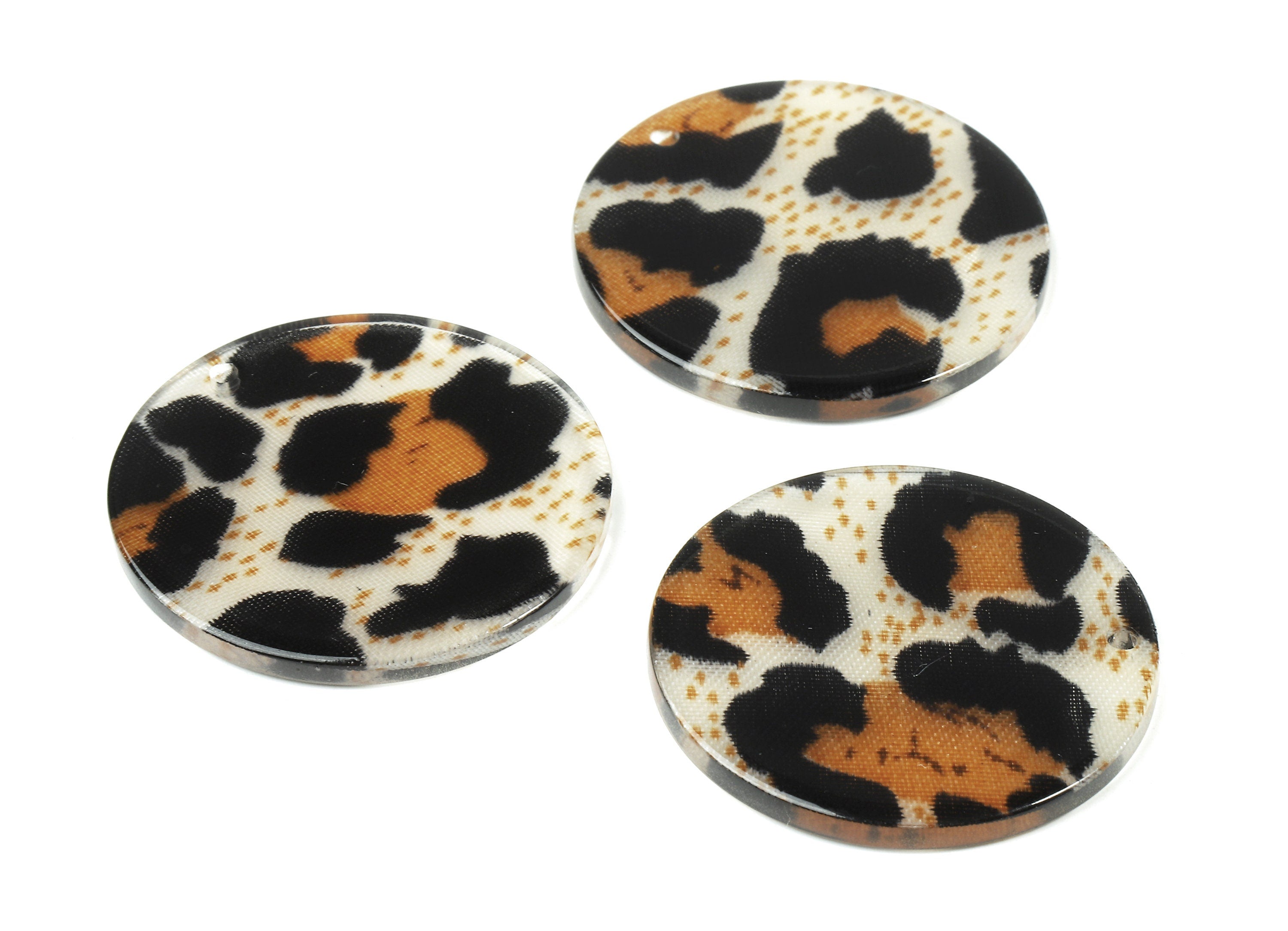 Acrylic Round Charms - Round Earring and Pendant - Earring Findings - Jewelry Supplies - Color Code: A374 - 30.77x30.77x2.11mm - AC1427-A374 - DOMEDBAZAAR