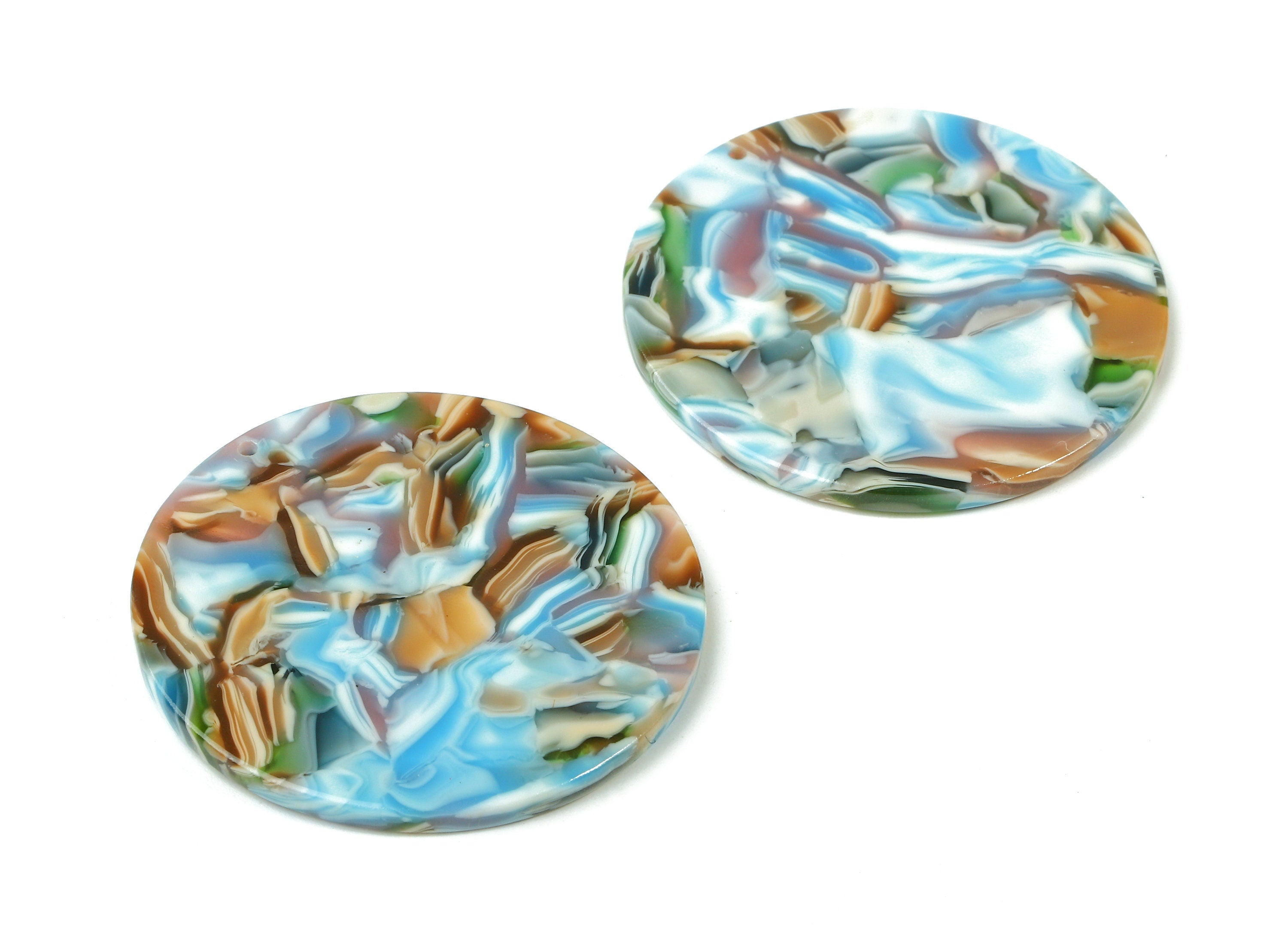 Acetate Round Charms - Round Earrings and Pendant - Earring Findings - Jewelry Supplies - Color Code: A240 - 37.4x37.4x2.54mm - AC1571-A240 - DOMEDBAZAAR